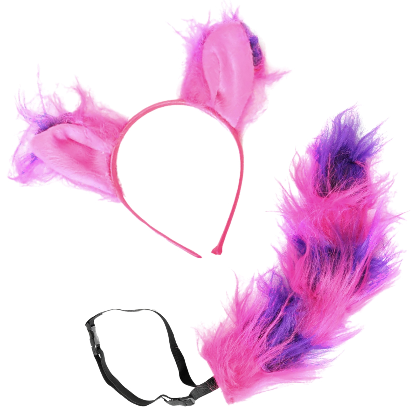 Grinning Cat Ears and Tail Costume Set