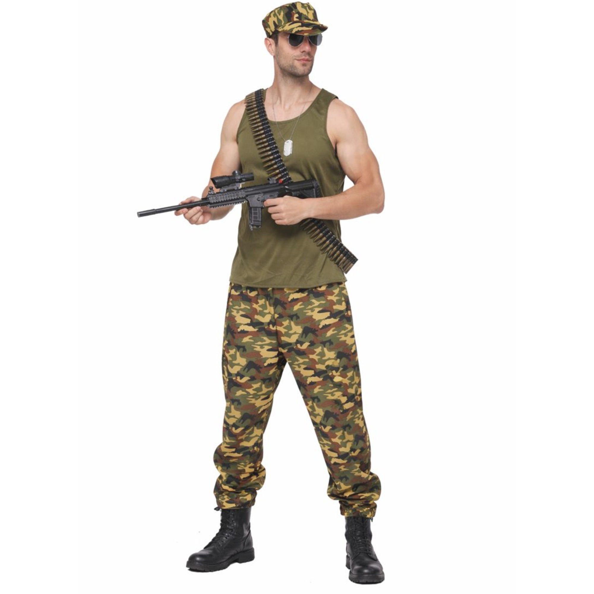 Men's Camo Soldier Costume X-Large