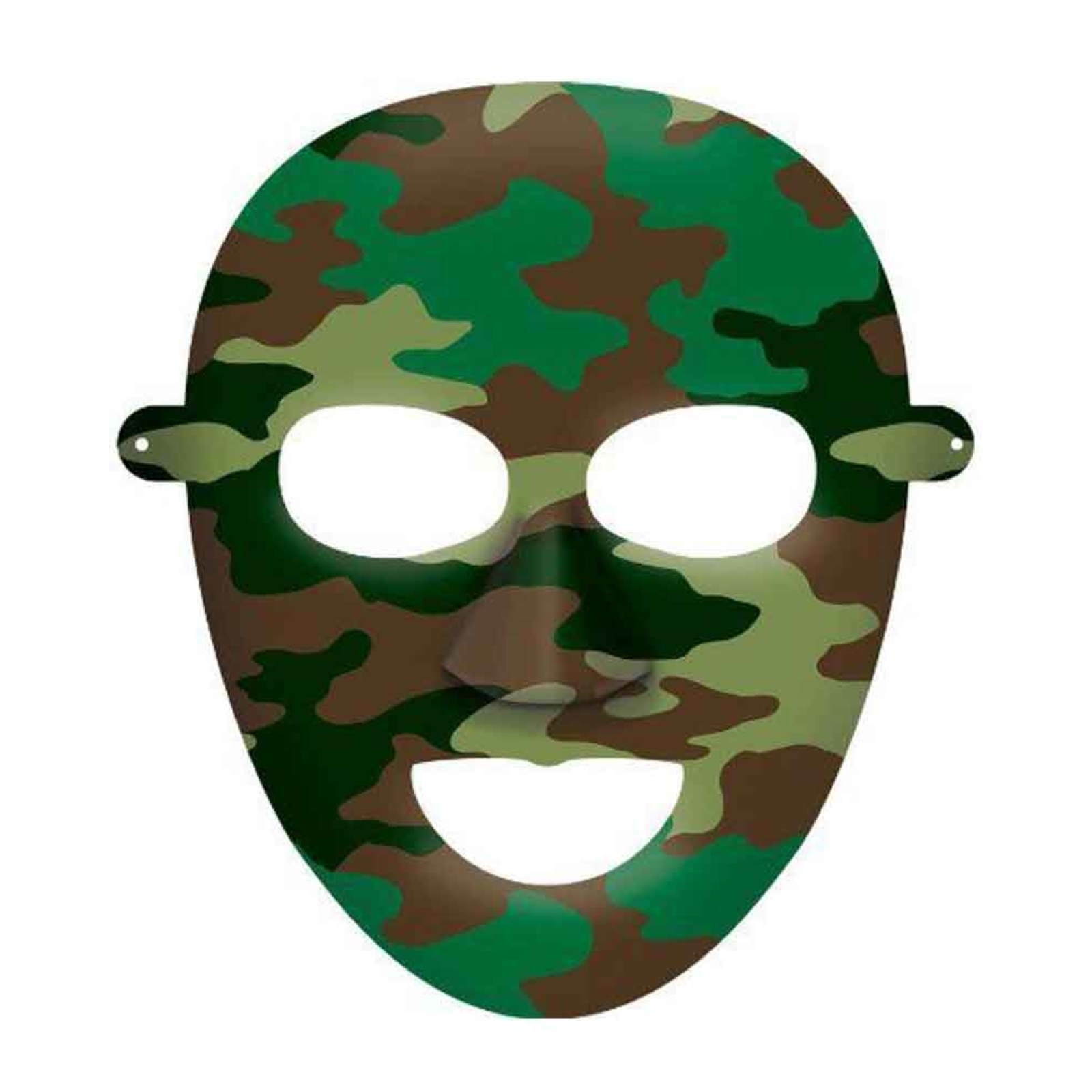Camouflage Party Masks (Pack of 8)
