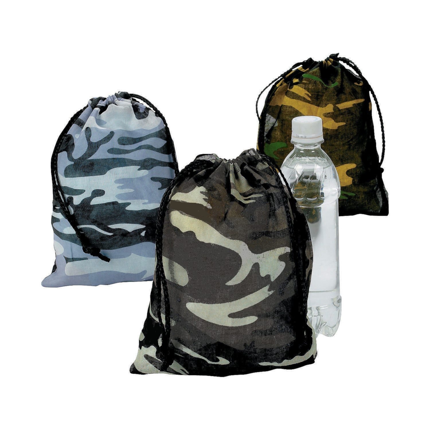 Camouflage Drawstring Bags (Pack of 12)