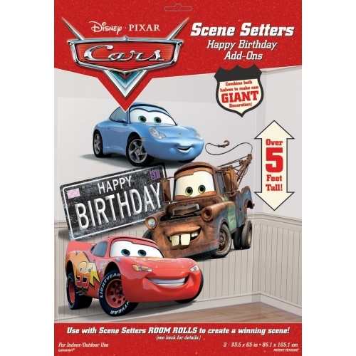Cars Happy Birthday Scene Setter Wall Decorations