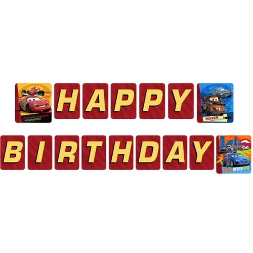 Cars 2 Happy Birthday Banner