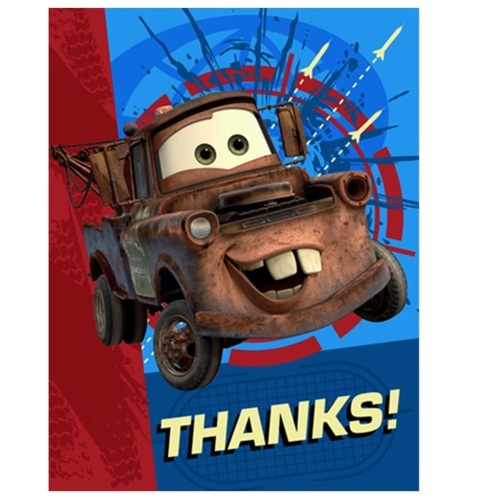 Cars 2 Party Thank You Cards (Pack of 8)