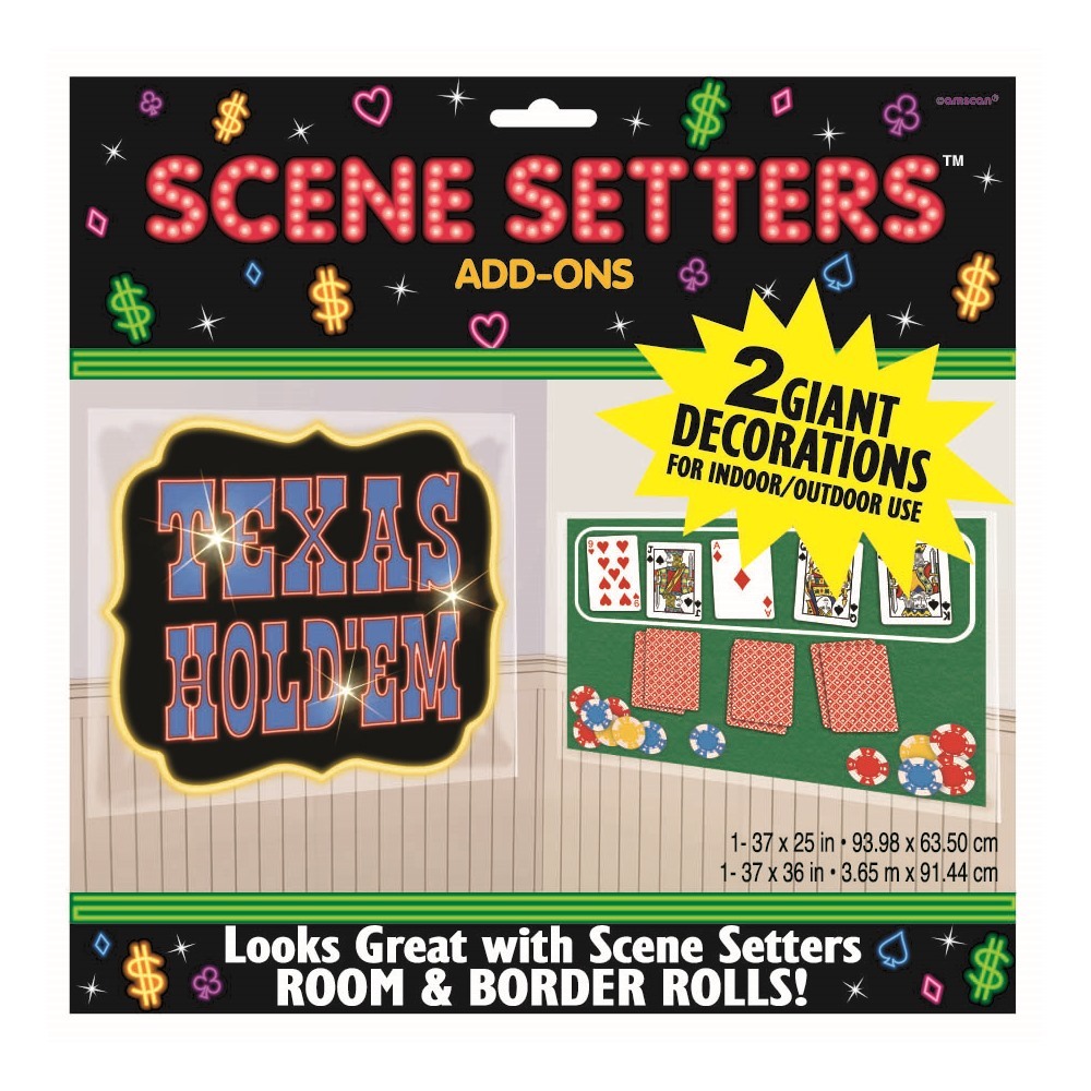 Texas Hold'em Casino Scene Setter Wall Decorations