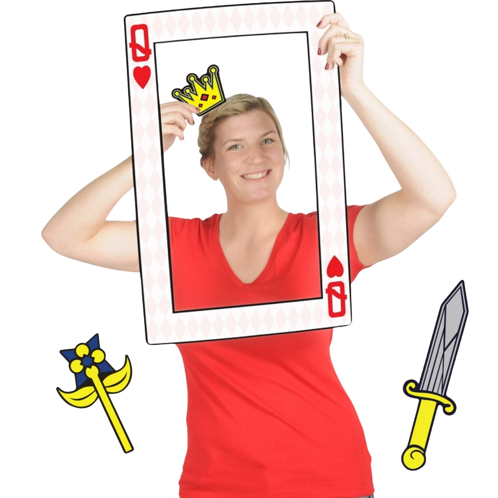 Playing Card Photo Fun Frame and Props (Pack of 4)