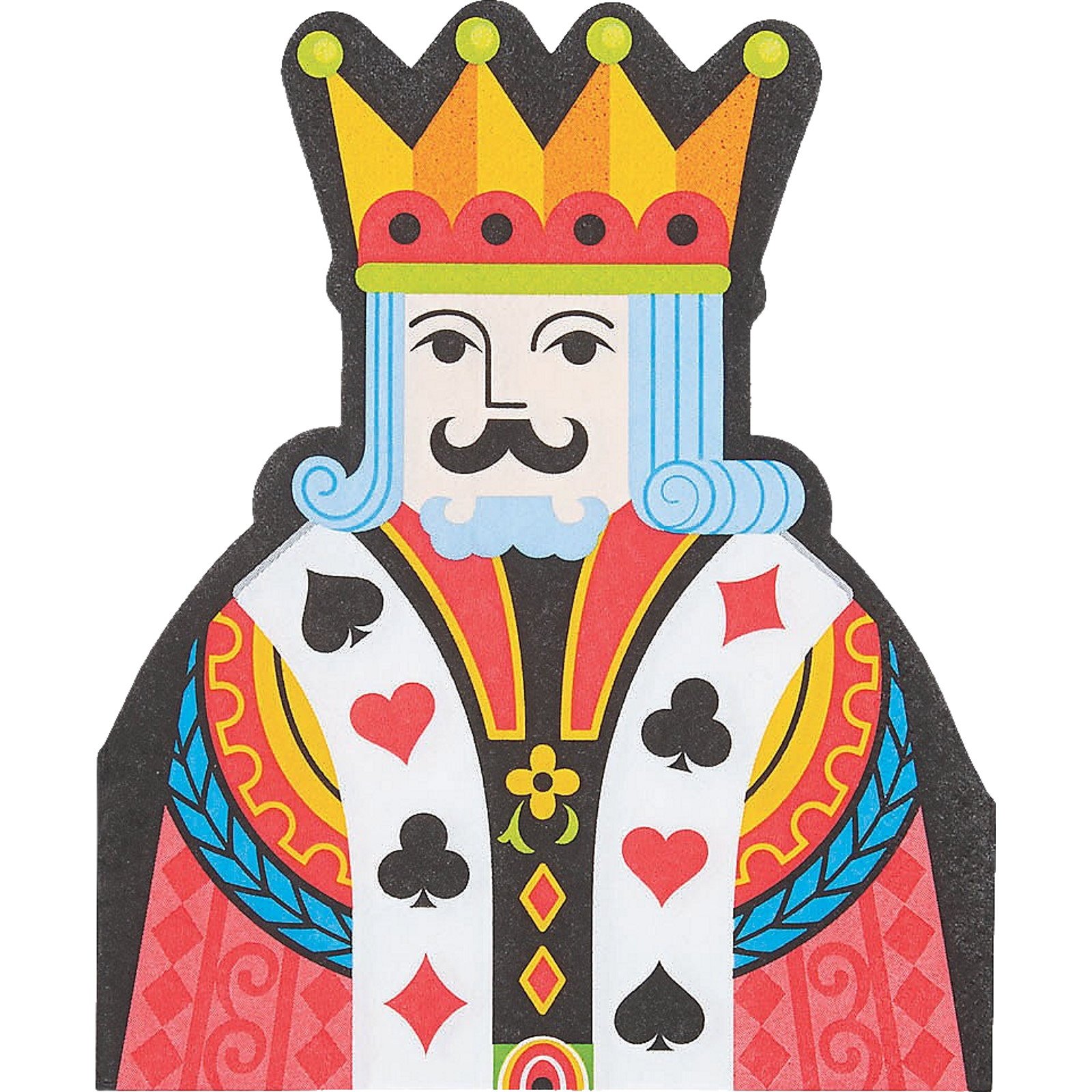 Casino Night King Shaped Large Napkins / Serviettes (Pack of 16)