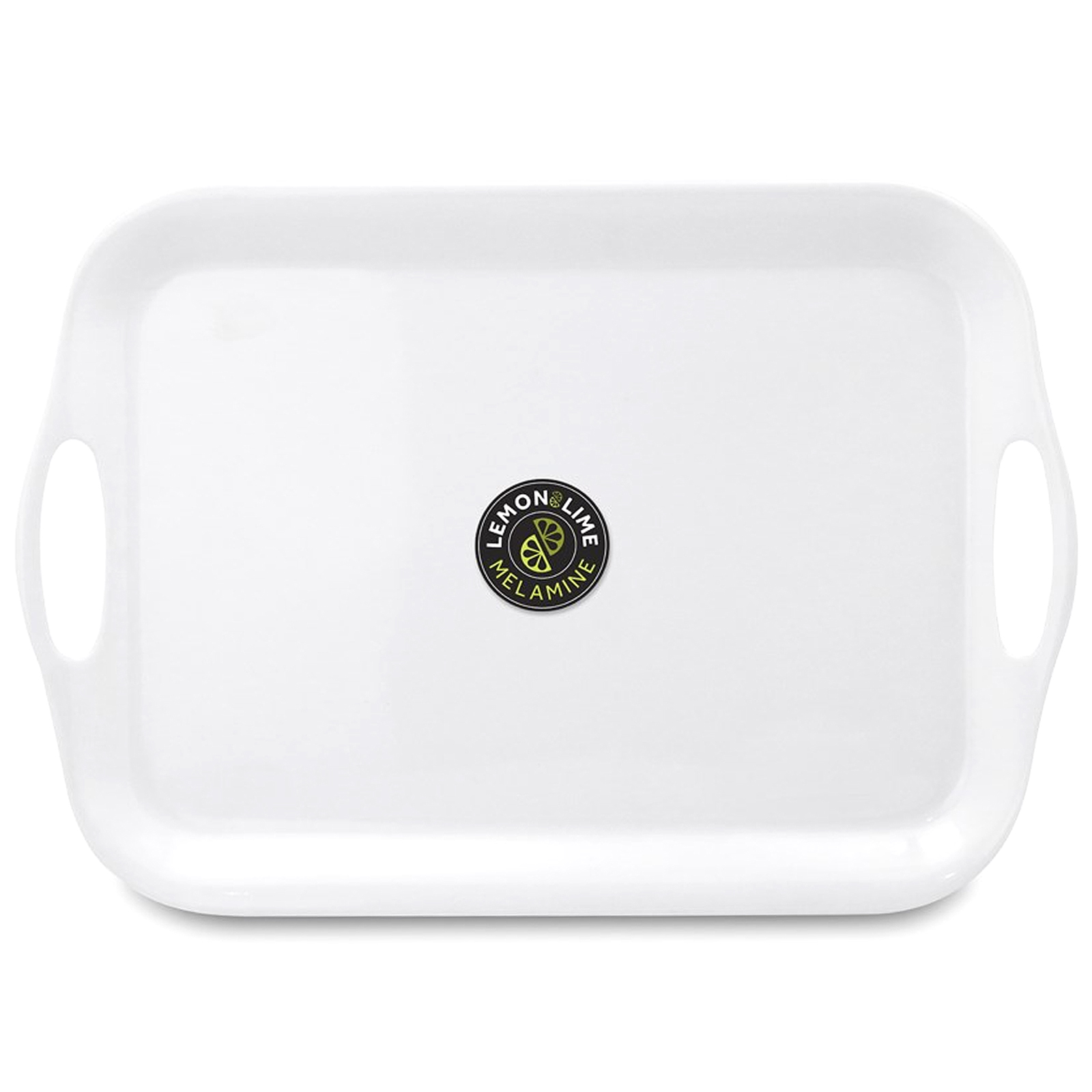 White Rectangular Melamine Platter with Handles 41cm x 28.5cm