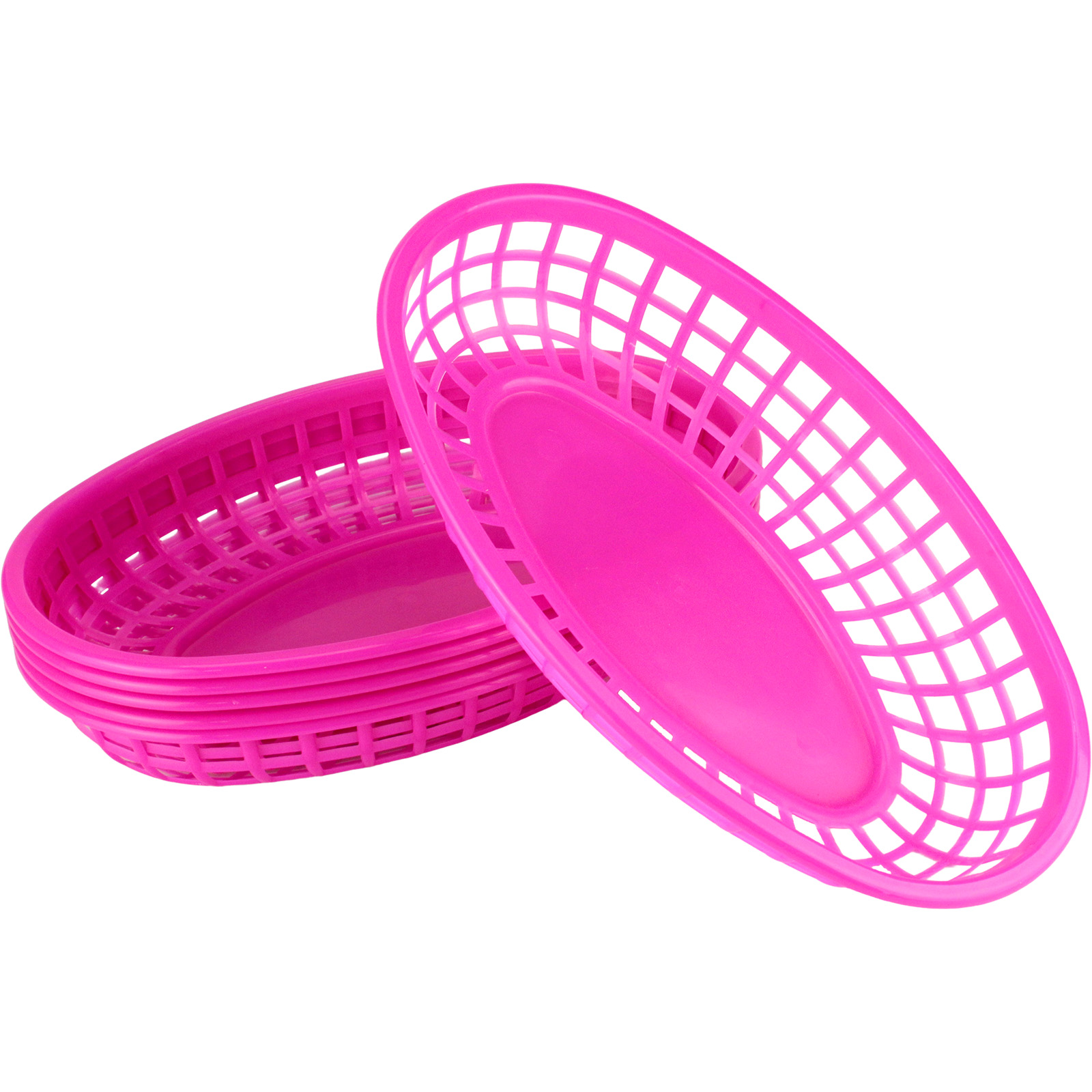 Pink Oval Serving Baskets (Pack of 6)