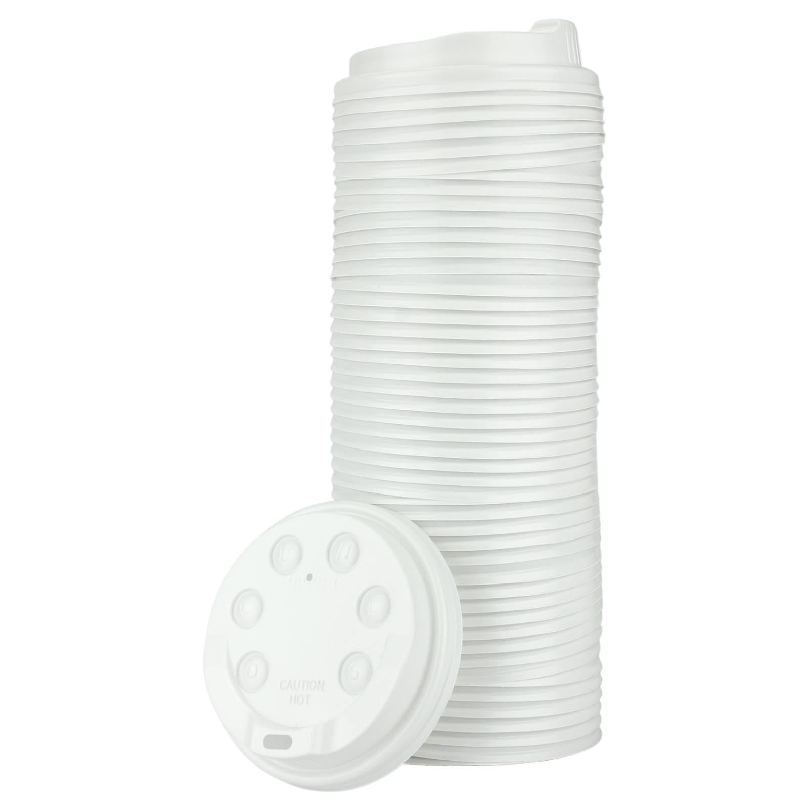 White Coffee Cup Lids for 350ml cups (Pack of 50)