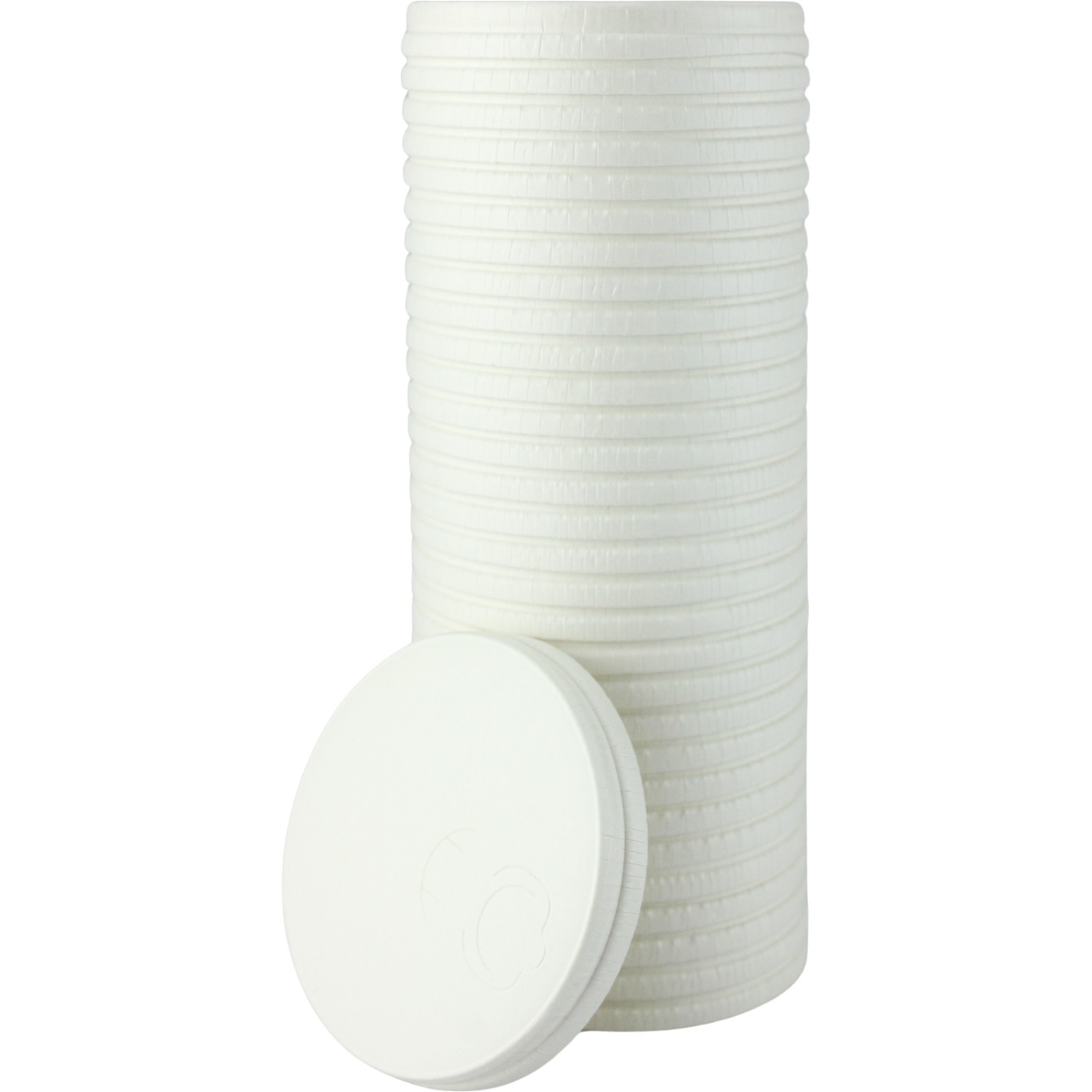 White Lids for 250ml Coffee Cups (Pack of 50)