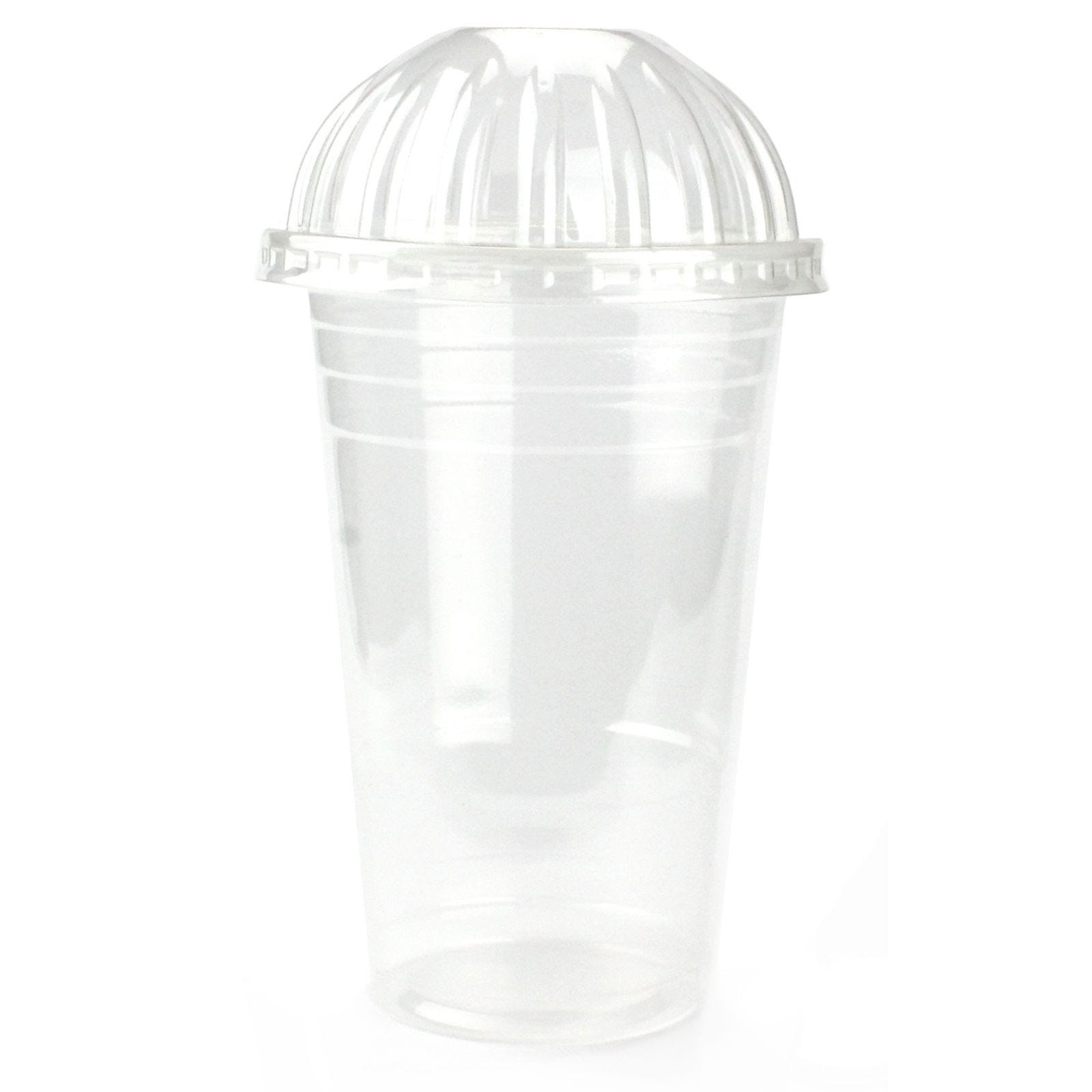 Clear Milkshake Cups with Lids (Pack of 50)