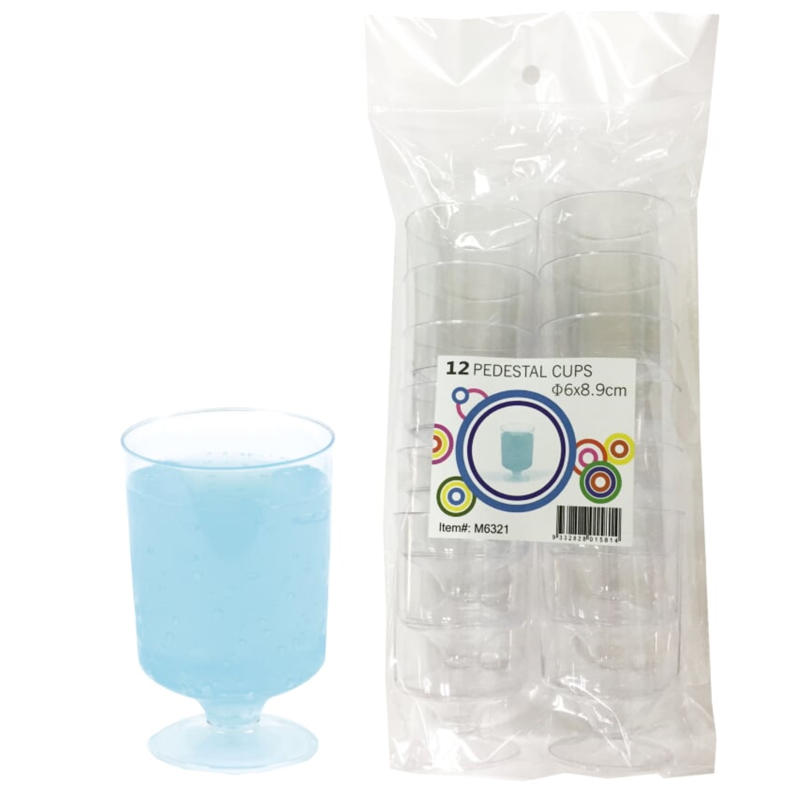 Mini Plastic Round Pedestal Cups 155ml (Pack of 12)