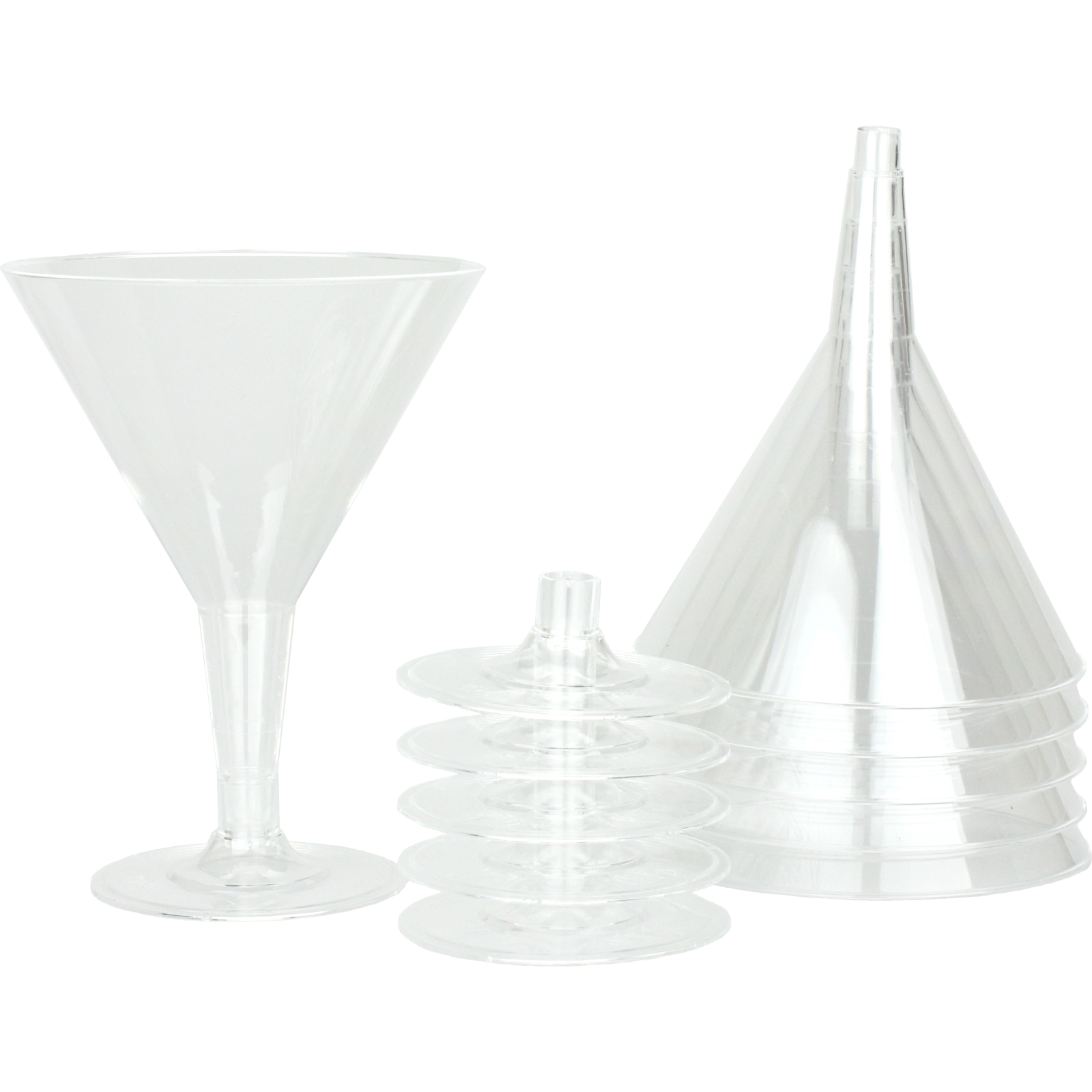 Clear Plastic Reusable Martini Glasses 210ml (Pack of 6)