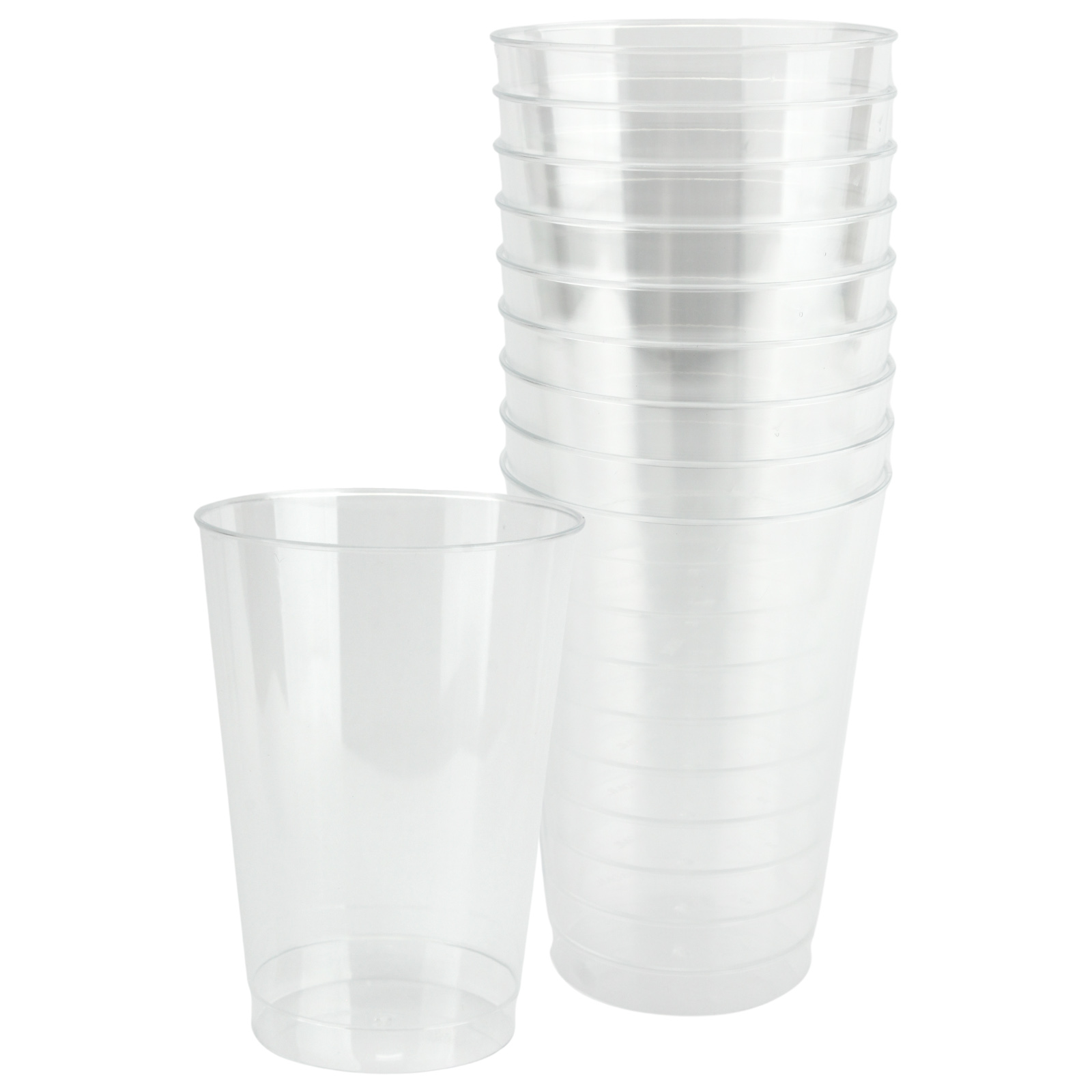 Clear Plastic Reusable Tumbler Glasses 380ml (Pack of 10)