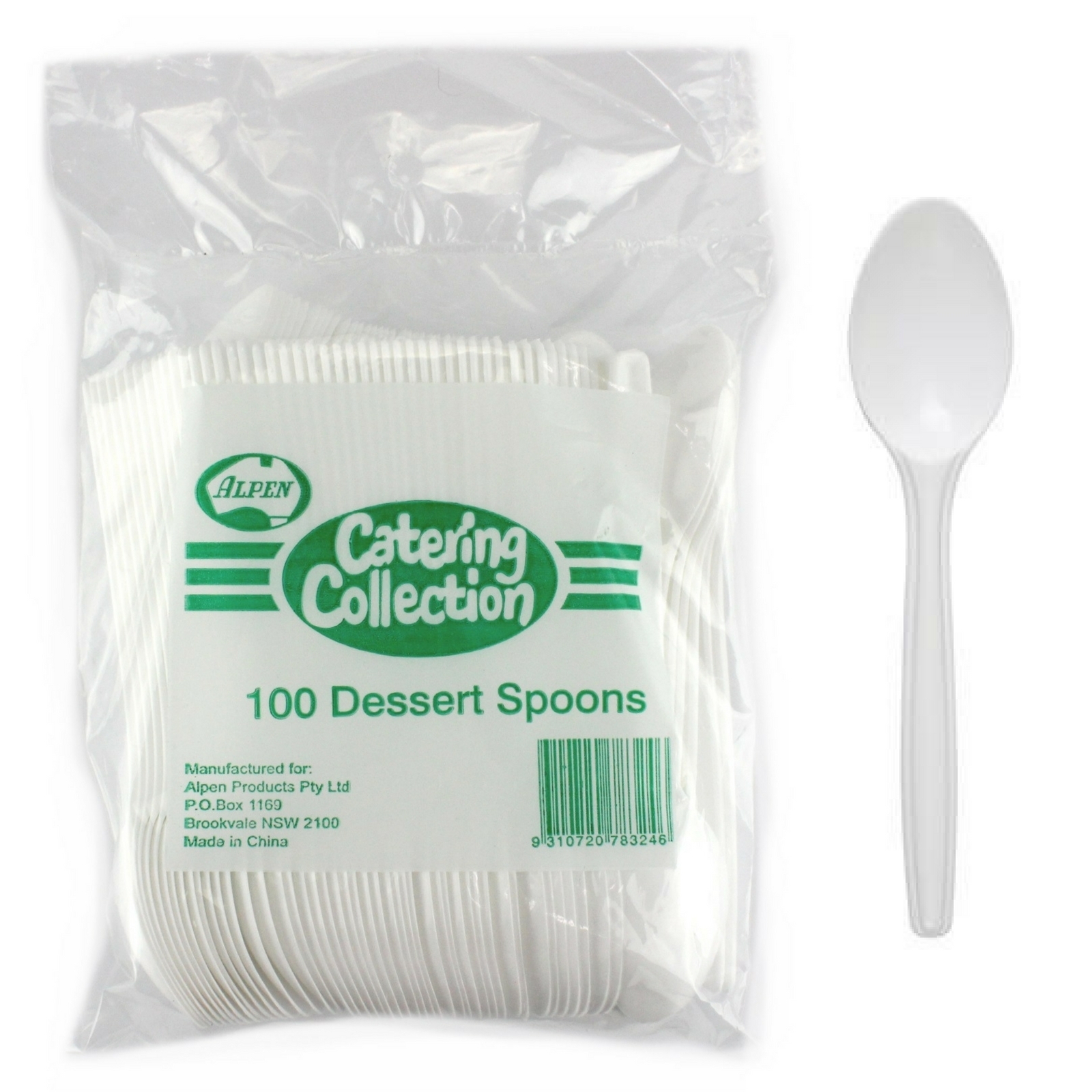 Small White Plastic Dessert Spoons (Bulk Pack of 100)