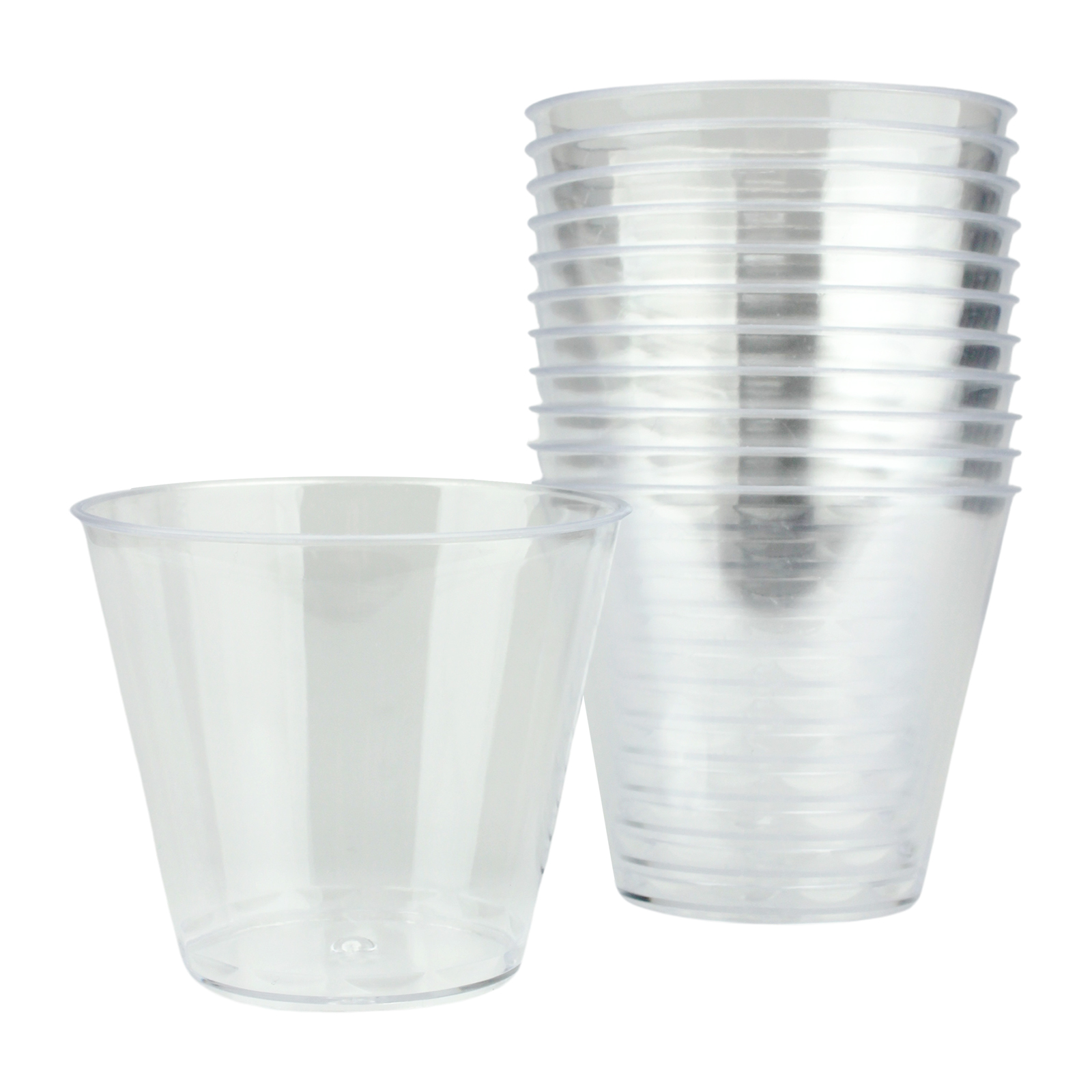 Clear Mini Plastic Round Dessert Cups 100ml (Pack of 12) 