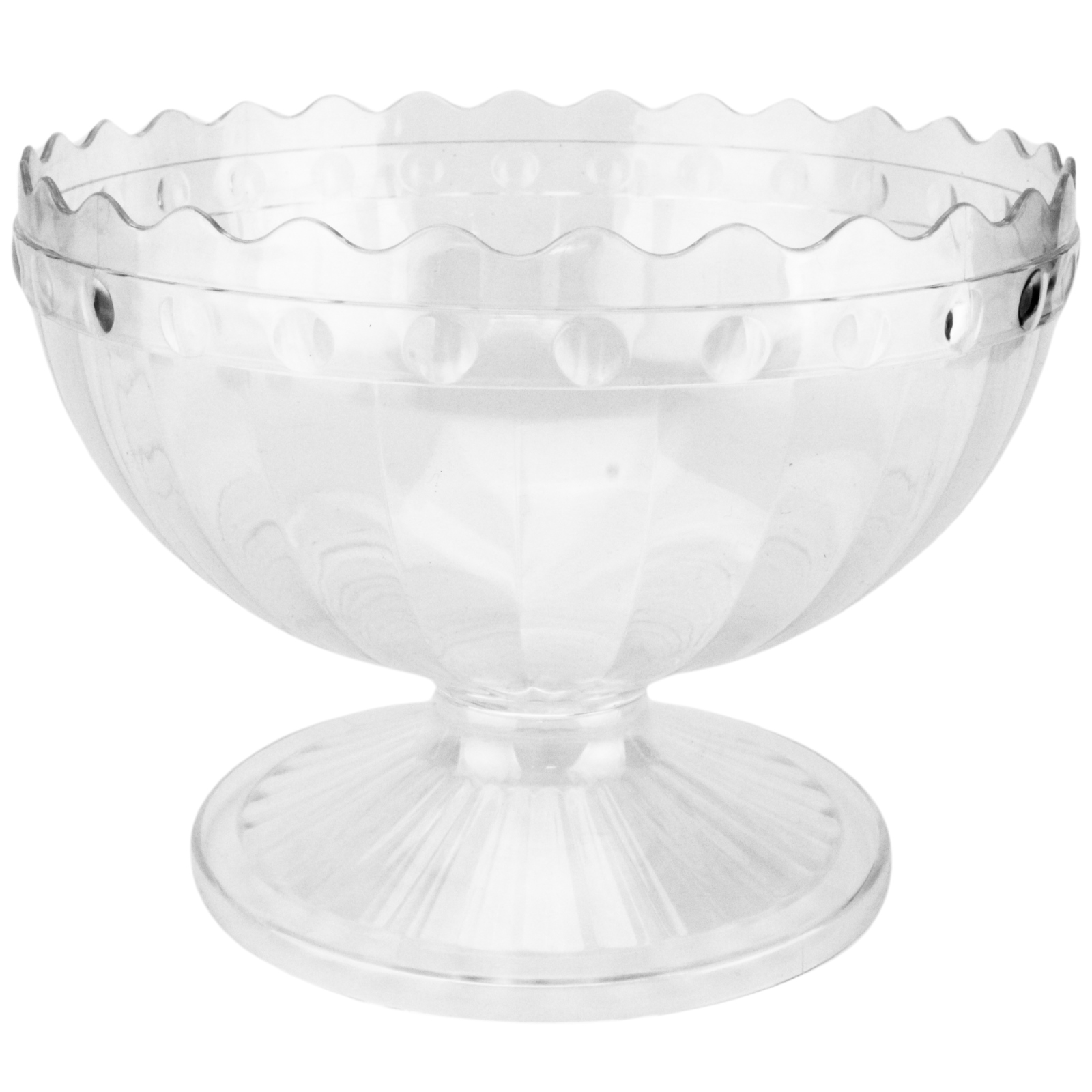 Clear Plastic Pedestal Bowl 18cm 
