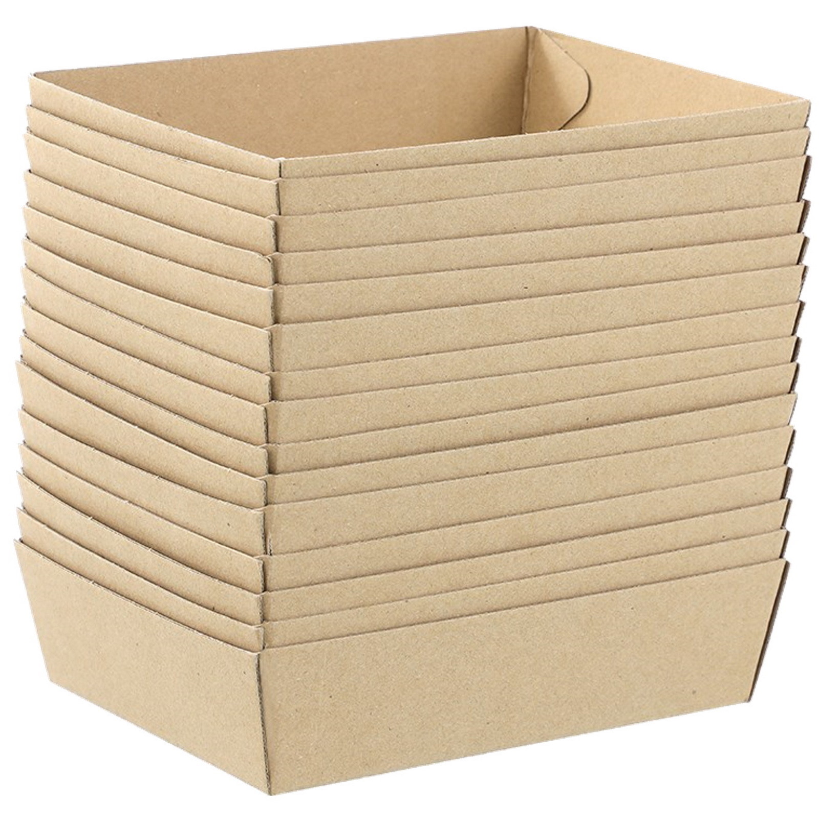 Brown Eco Kraft Paper Food Trays 18.5cm x 14.5cm x 4.5cm (Pack of 15)