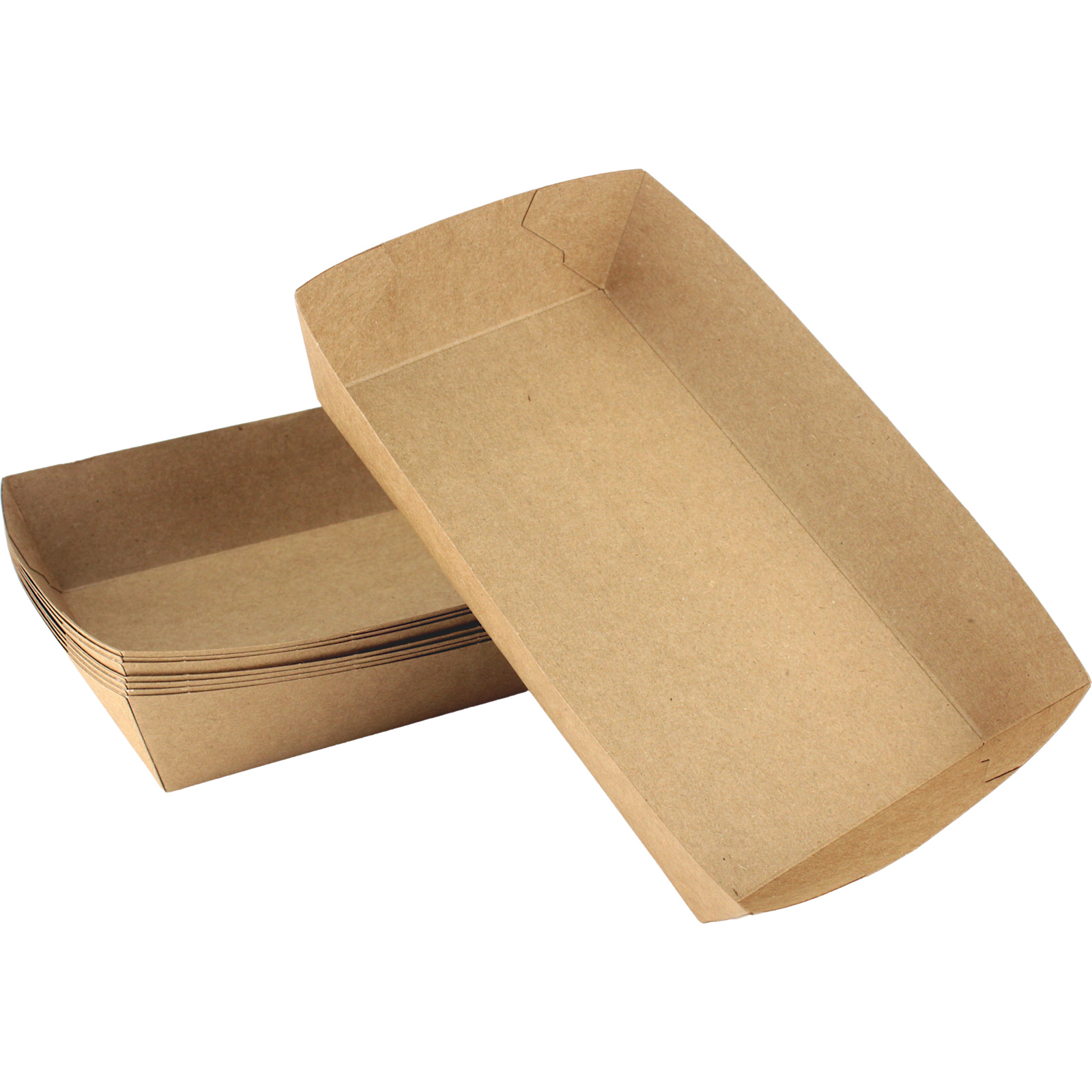 Kraft Paper Food Trays 21cm x 13cm (Pack of 8)