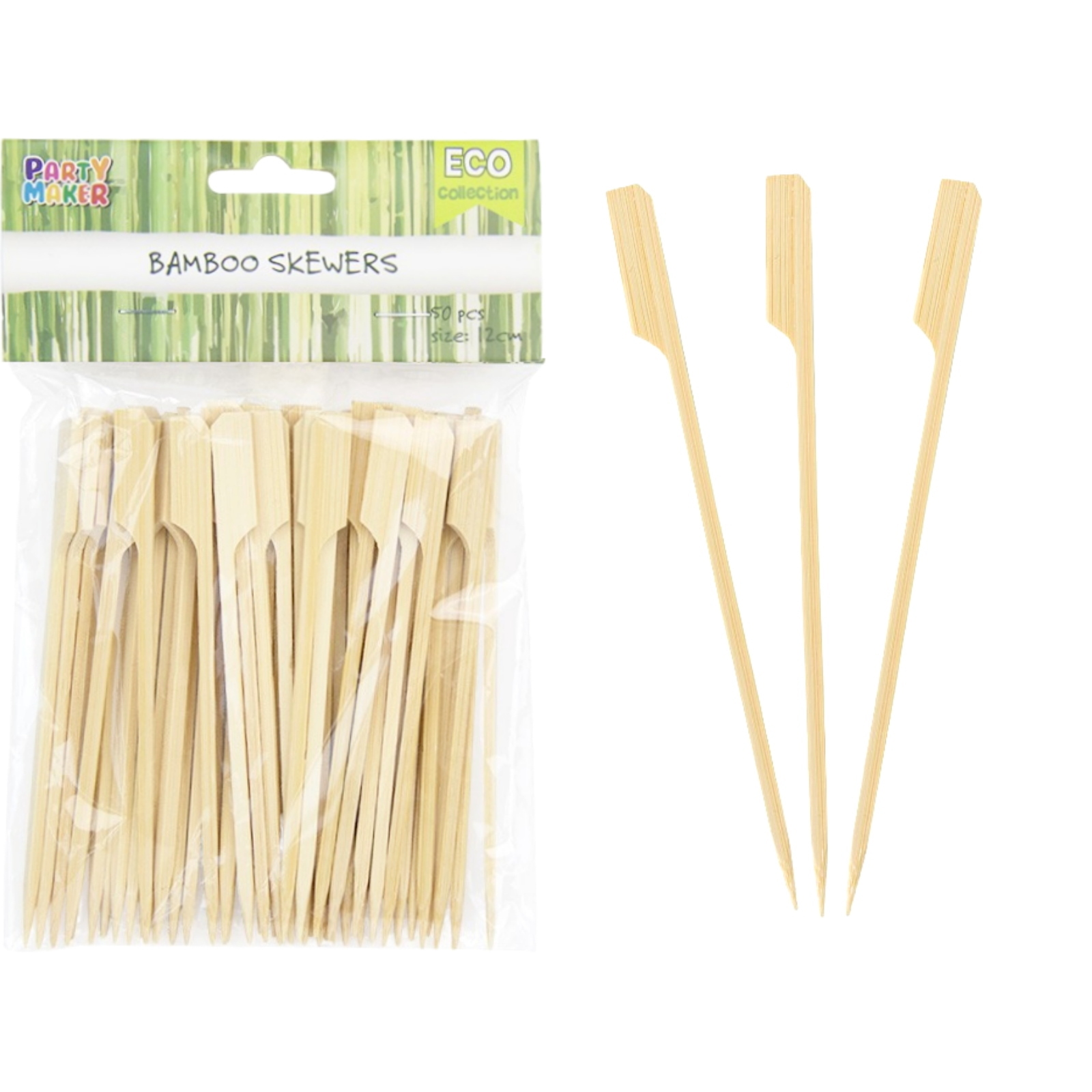 Eco Bamboo Paddle Skewers 12cm (Pack of 50)