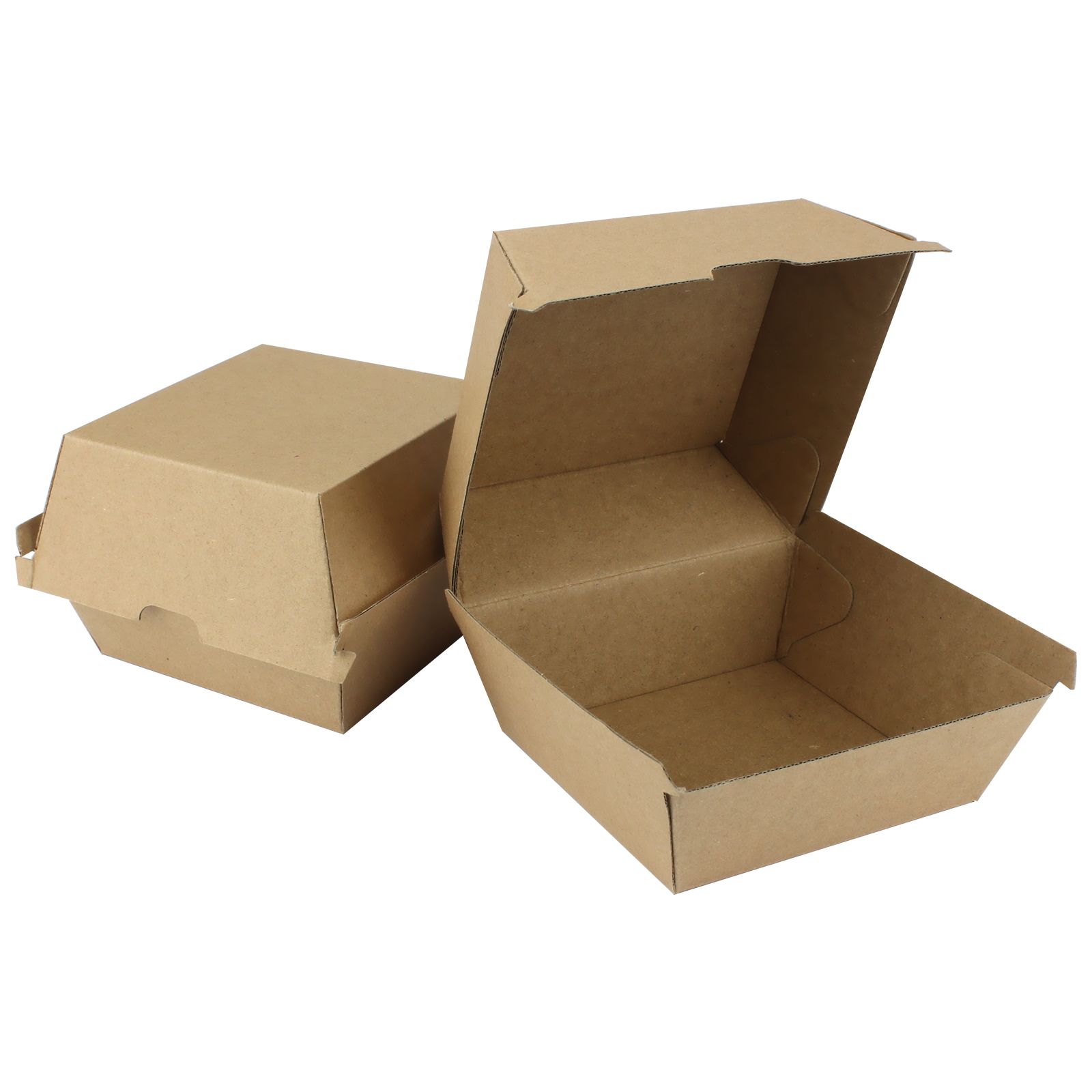 Brown Kraft Paper Burger Boxes (Pack of 50)