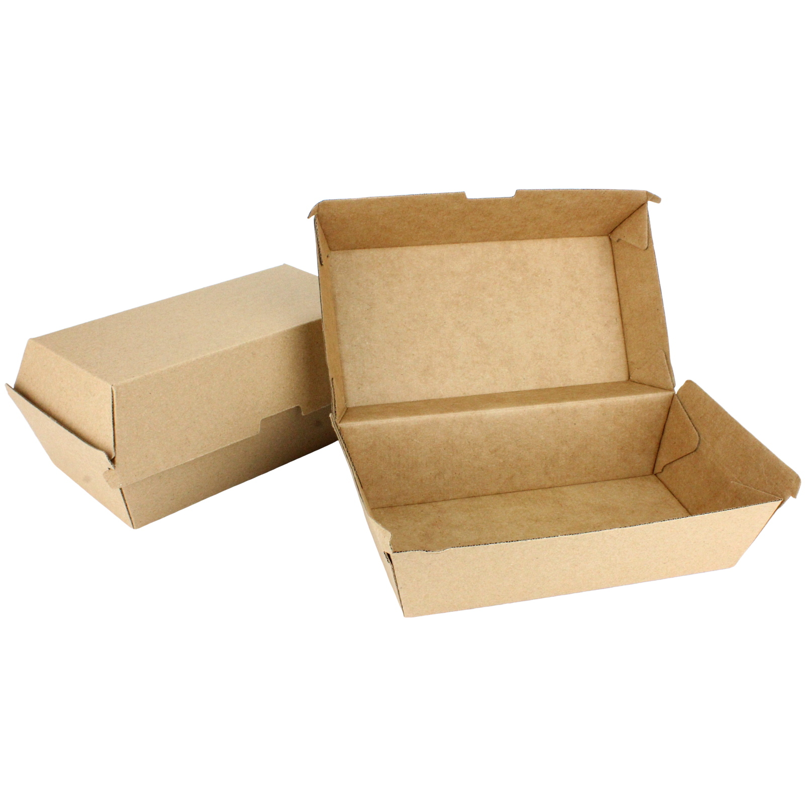 Brown Kraft Paper Regular Snack Boxes 17.7cm x 9.2cm (Pack of 48)