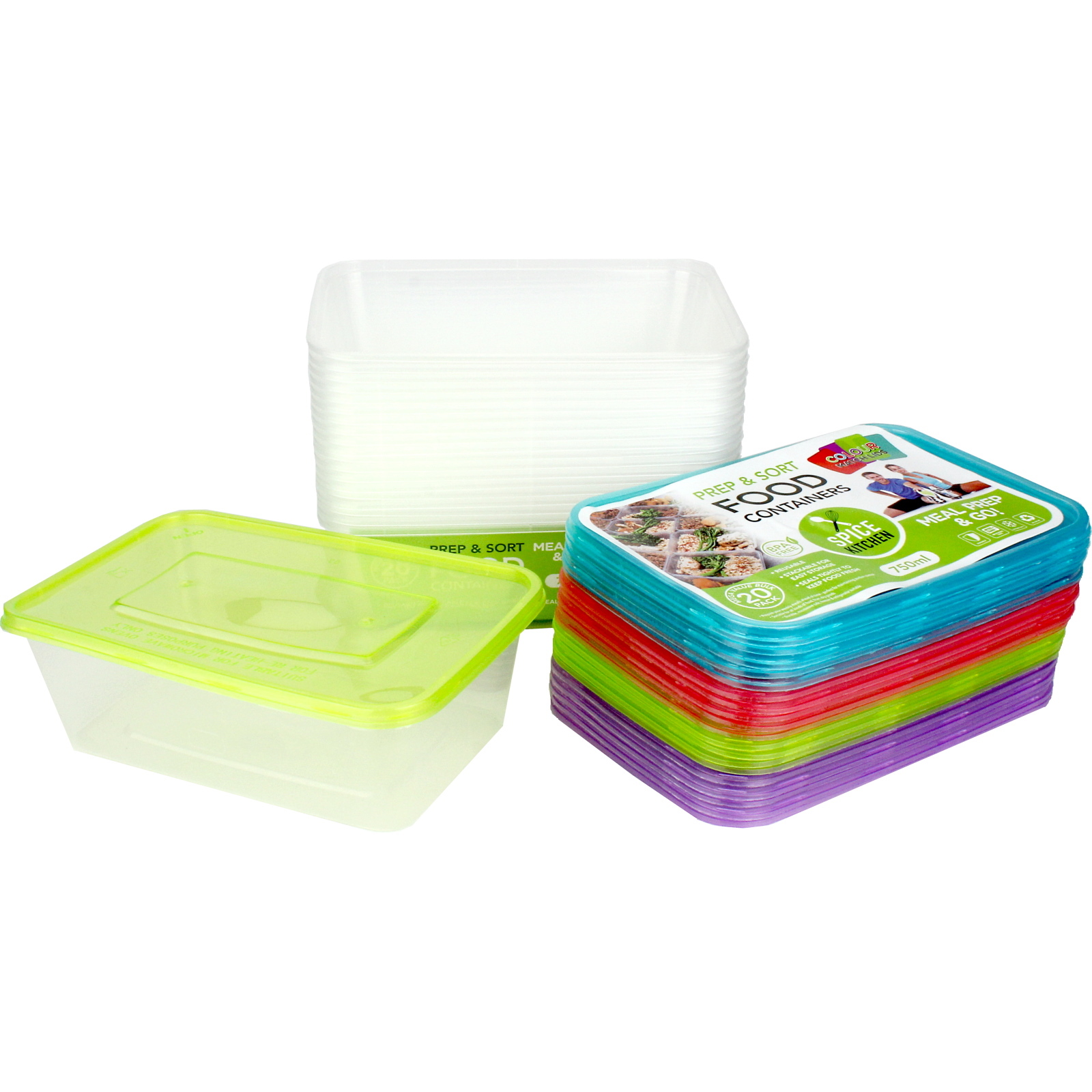 Prep & Sort Food Containers 750ml (Pack of 20)