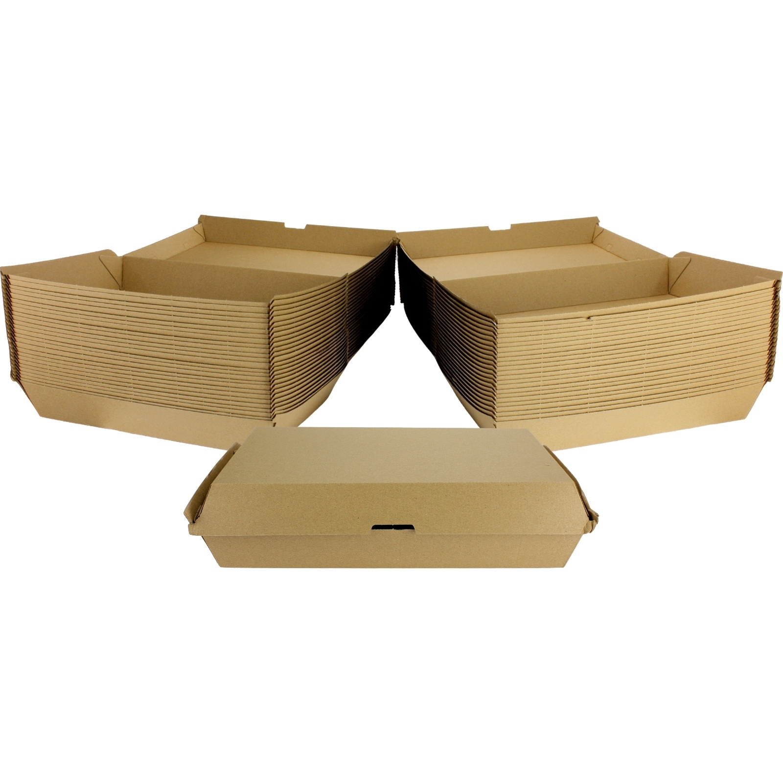Brown Kraft Paper Dinner Boxes 29cm x 18cm (Pack of 50)