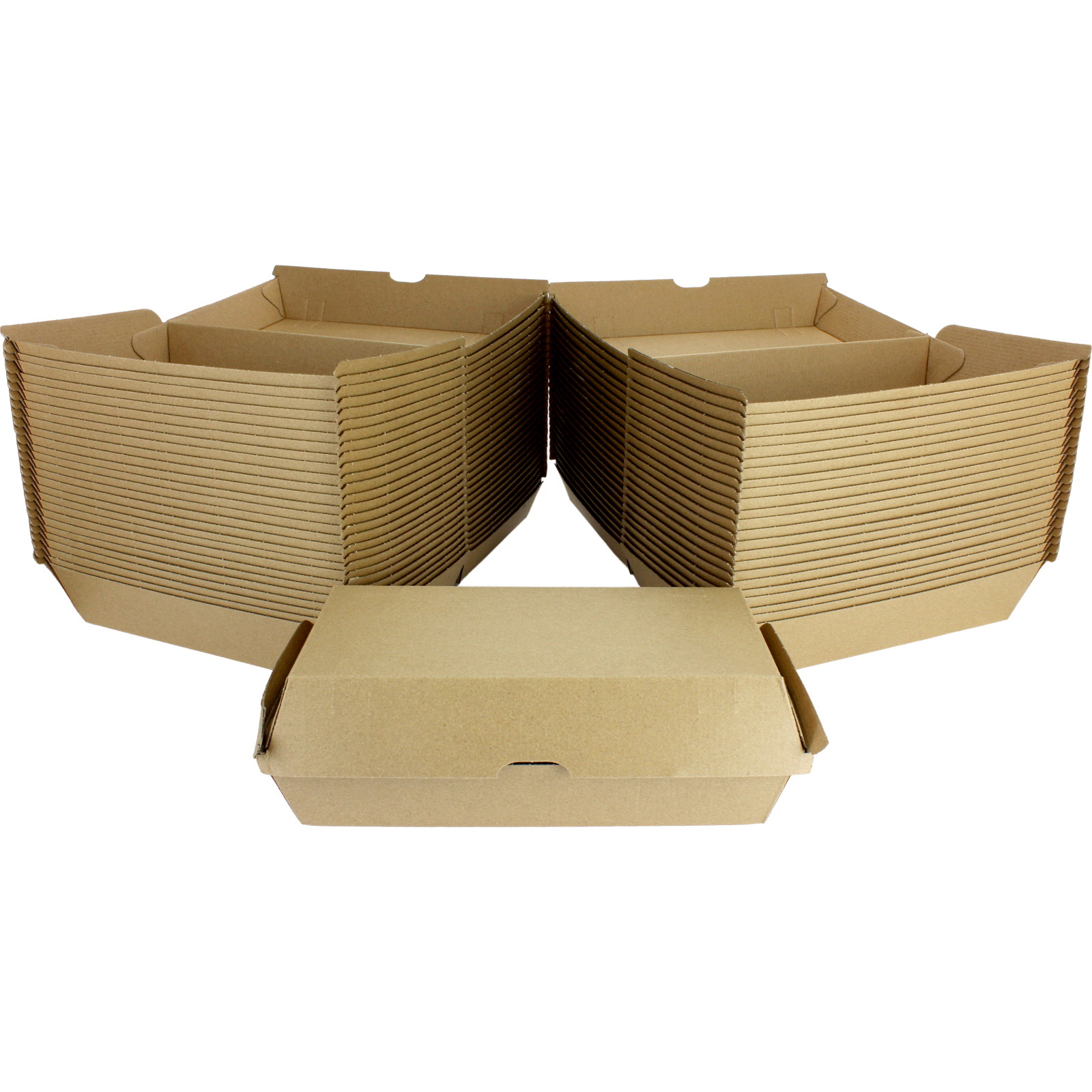 Brown Kraft Paper Snack Boxes 20.3cm x 10.5cm (Pack of 50)