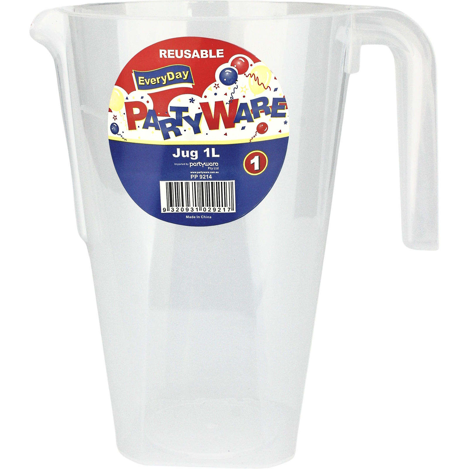 Clear Plastic Jug 1 Litre