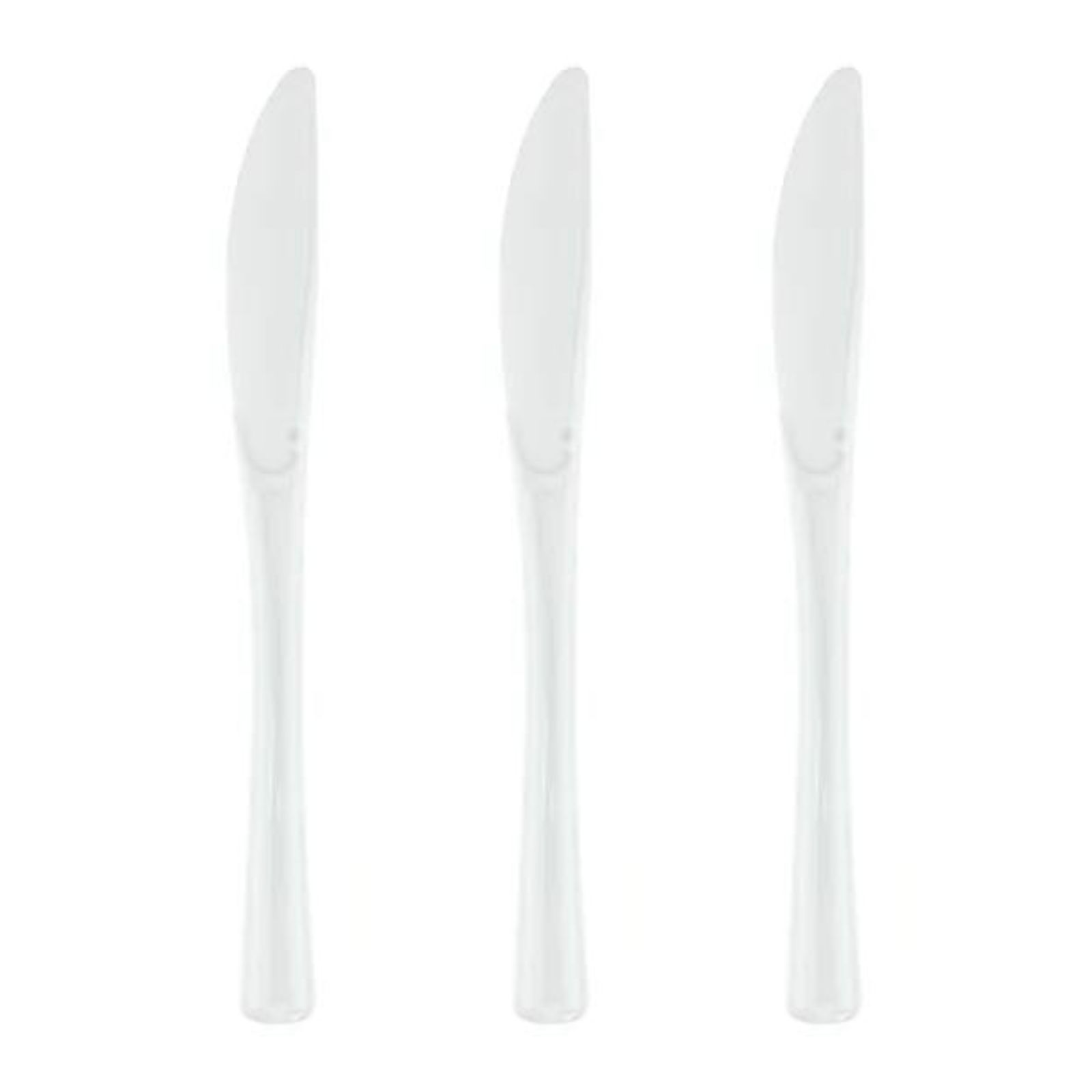 White Reusable Plastic Knives (Bulk Pack of 50)
