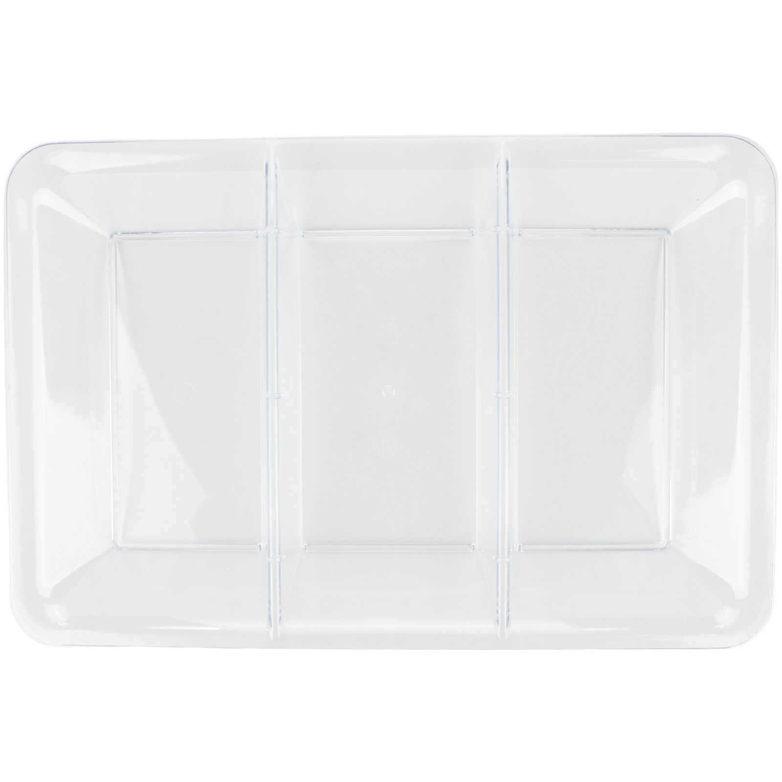 Clear Plastic 3 Section Rectangular Platter 36cm