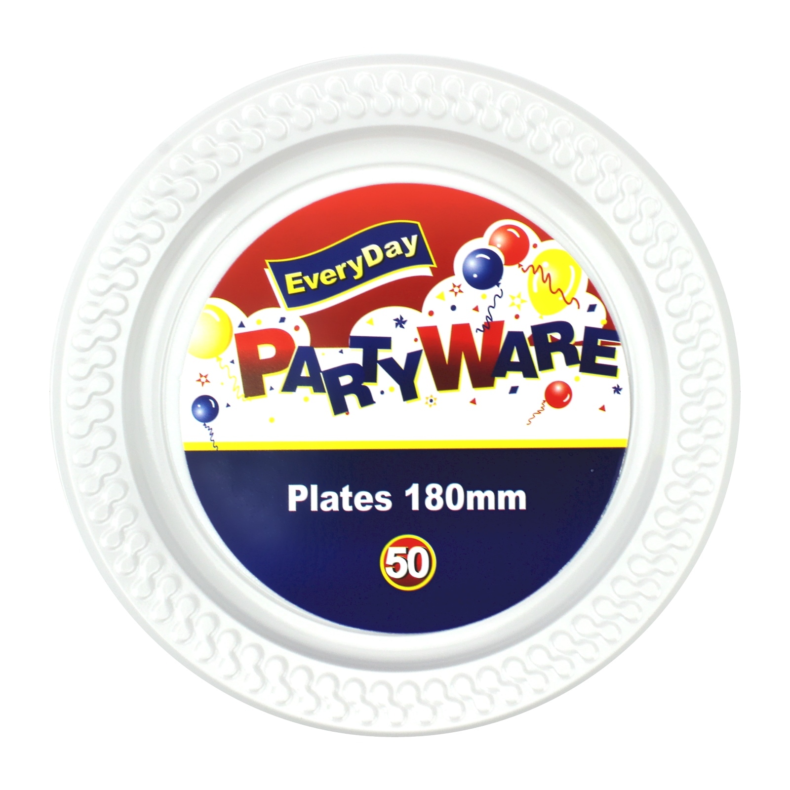 White Small Plastic Plates (Bulk Pack of 50)