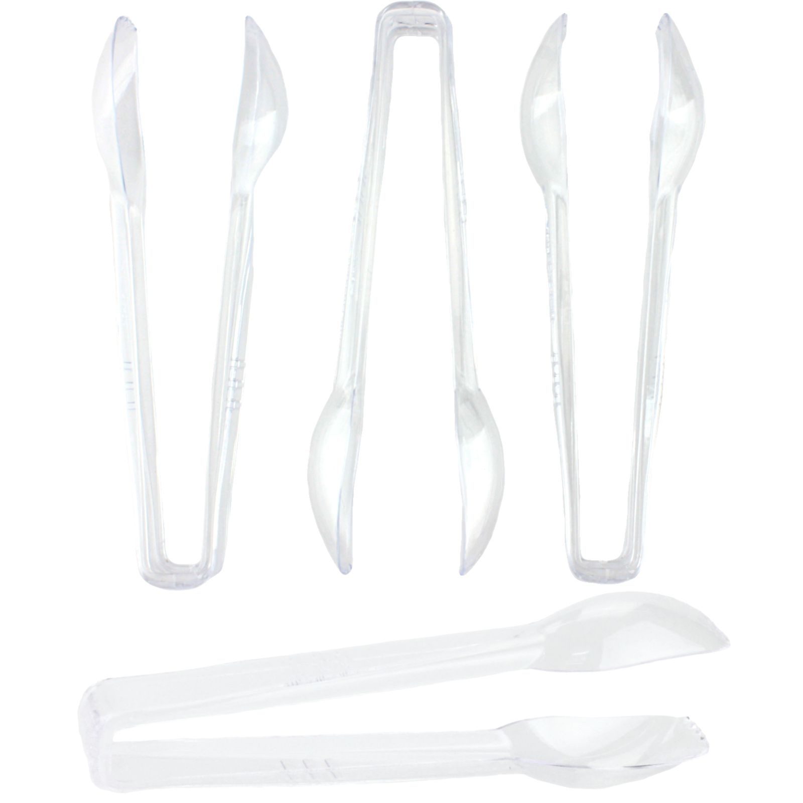 Mini Clear Plastic Salad Tongs (Pack of 4)