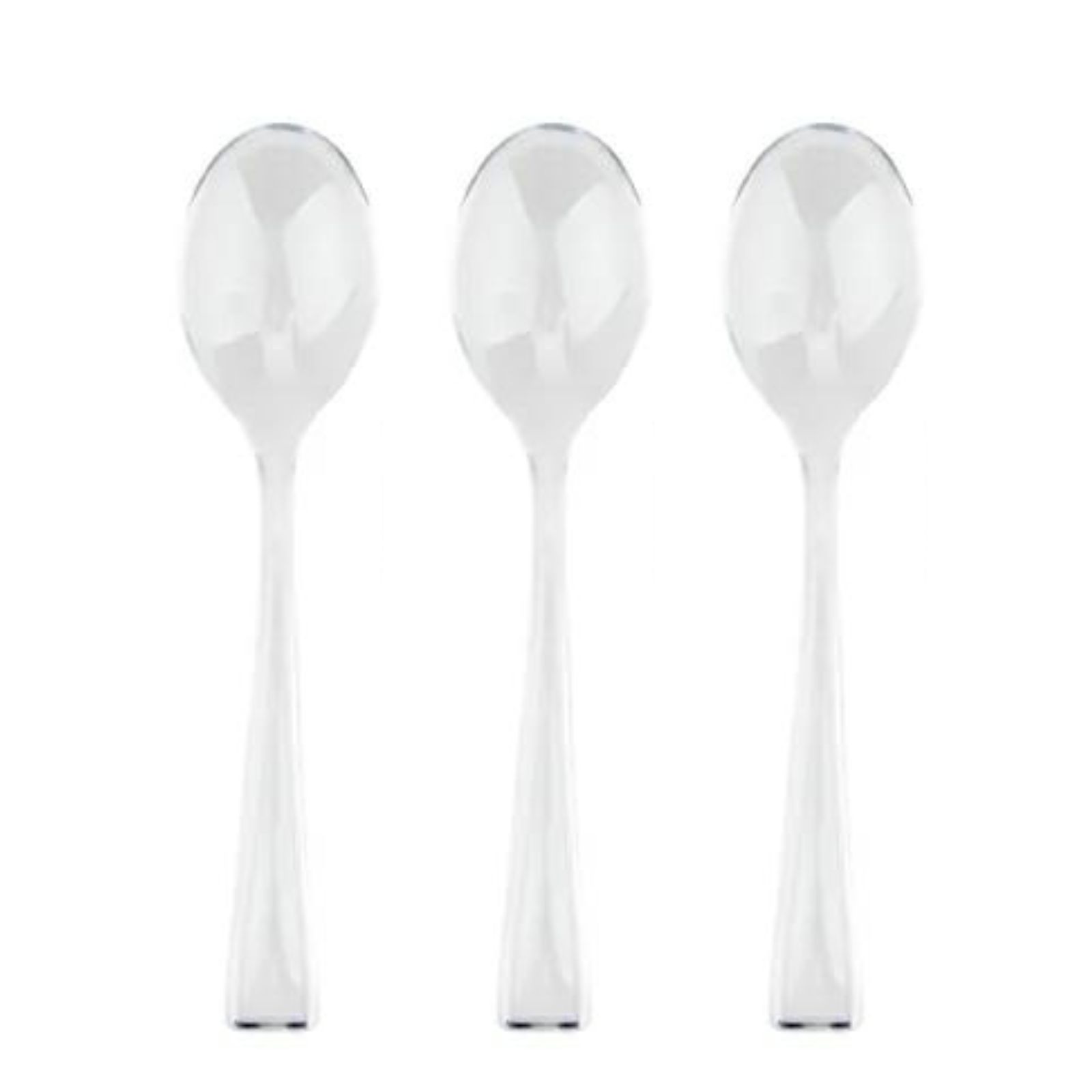 Mini Clear Plastic Reusable Cocktail Spoons (Pack of 24) 