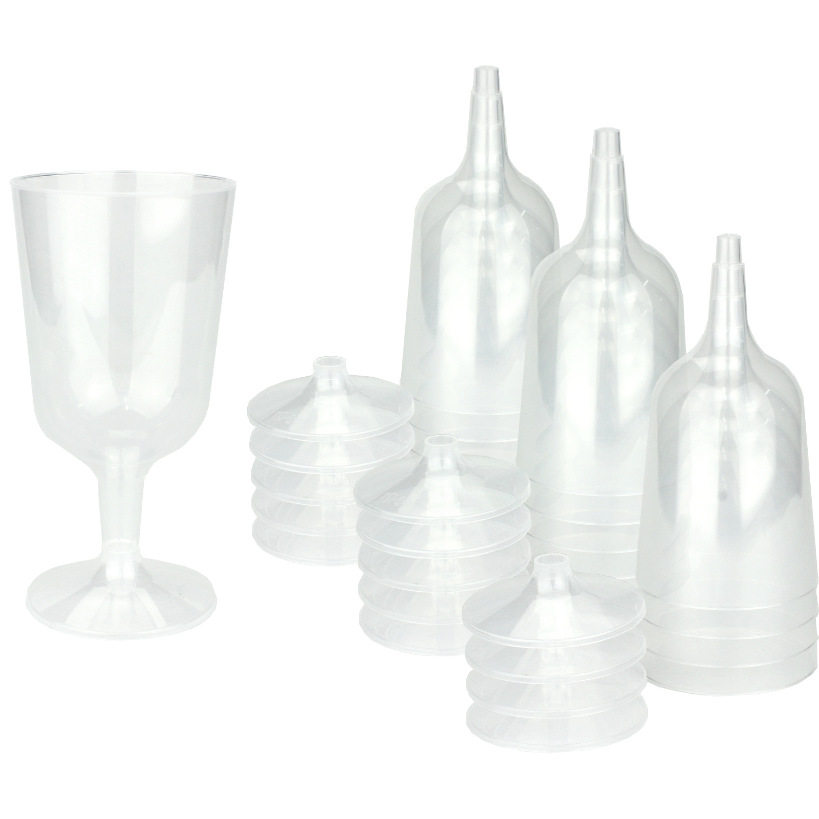Eco Friendly Clear Plastic Wine Glasses (Pack of 15)