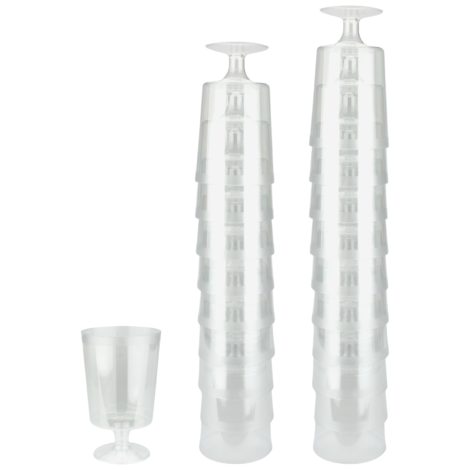 Clear Plastic Reusable Mini Wine Glasses 180ml (Pack of 20)