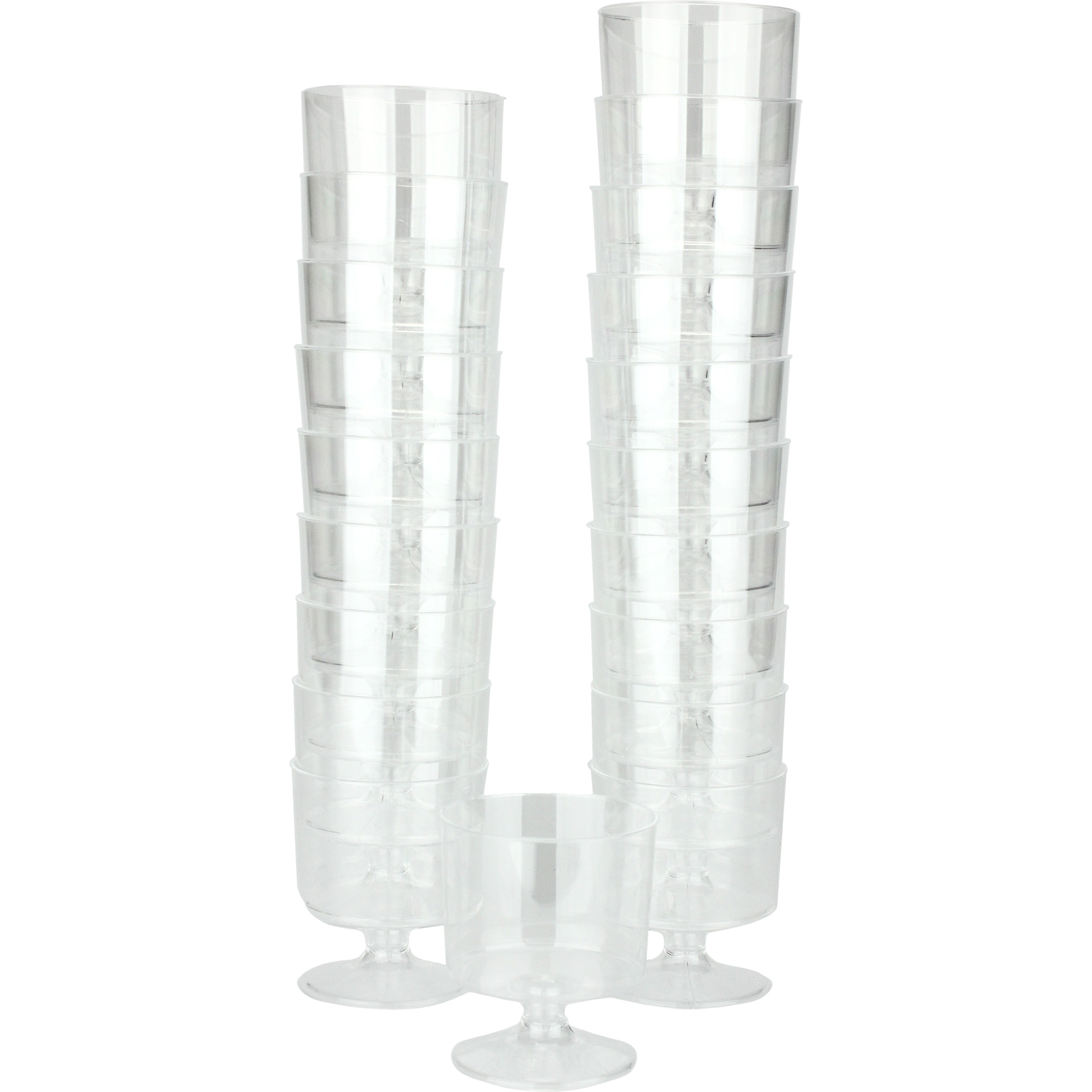 Clear Plastic Reusable Mini Wine Tasting Glasses 60ml (Pack of 20)