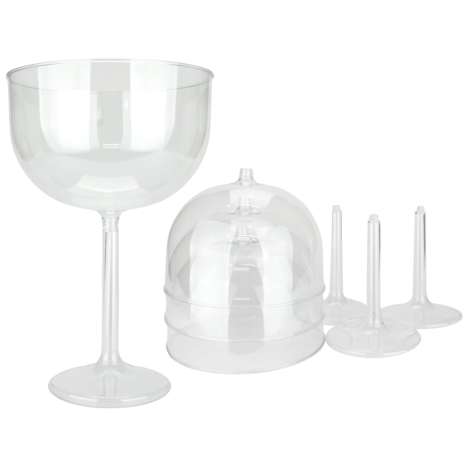 Jumbo Clear Plastic Wine Glasses (Pack of 4)