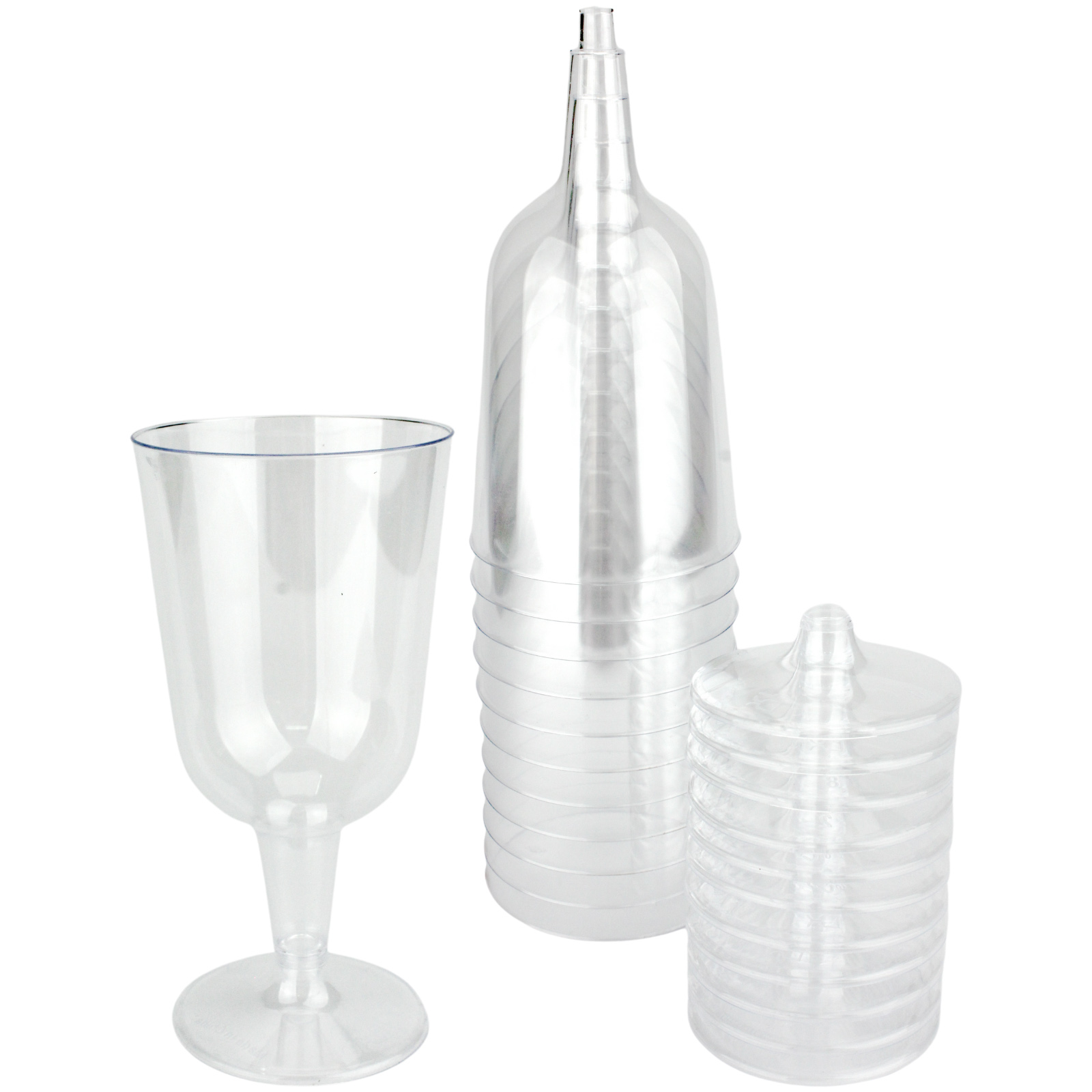 Clear Plastic Reusable Wine Glasses (Pack of 12) 
