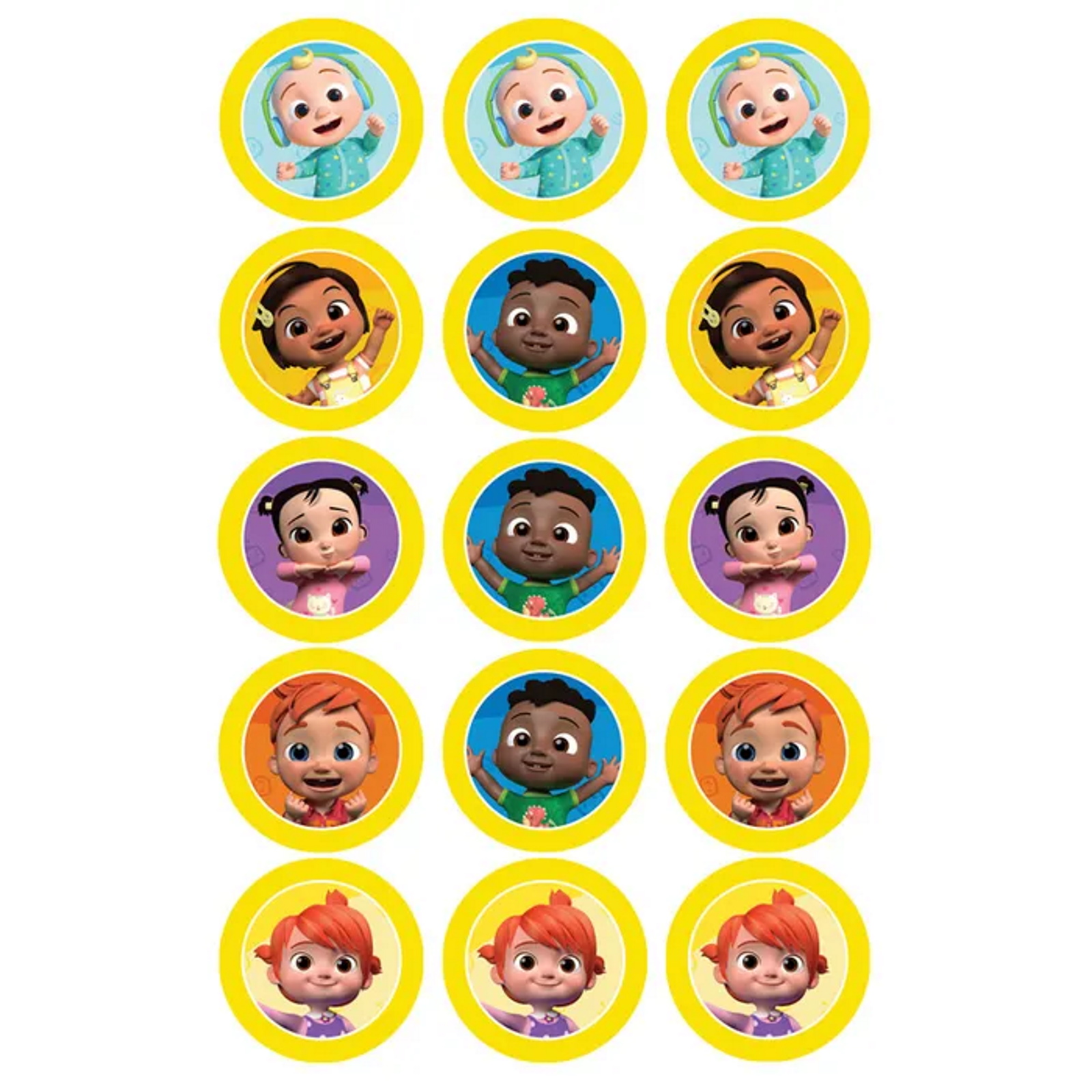 CoComelon Edible Cupcake Decorations (Pack of 15)