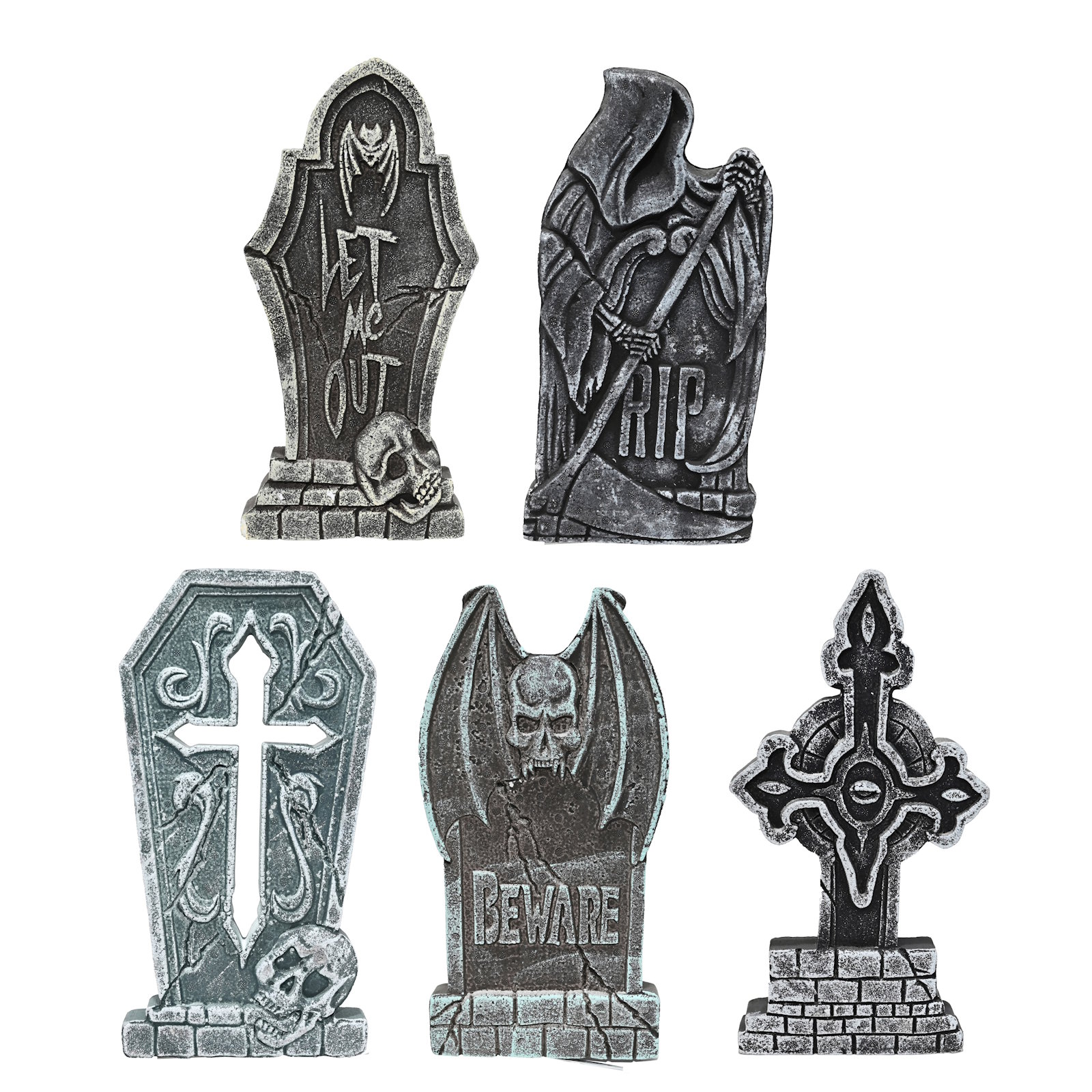 Tombstone Halloween Decorations (Pack of 5)