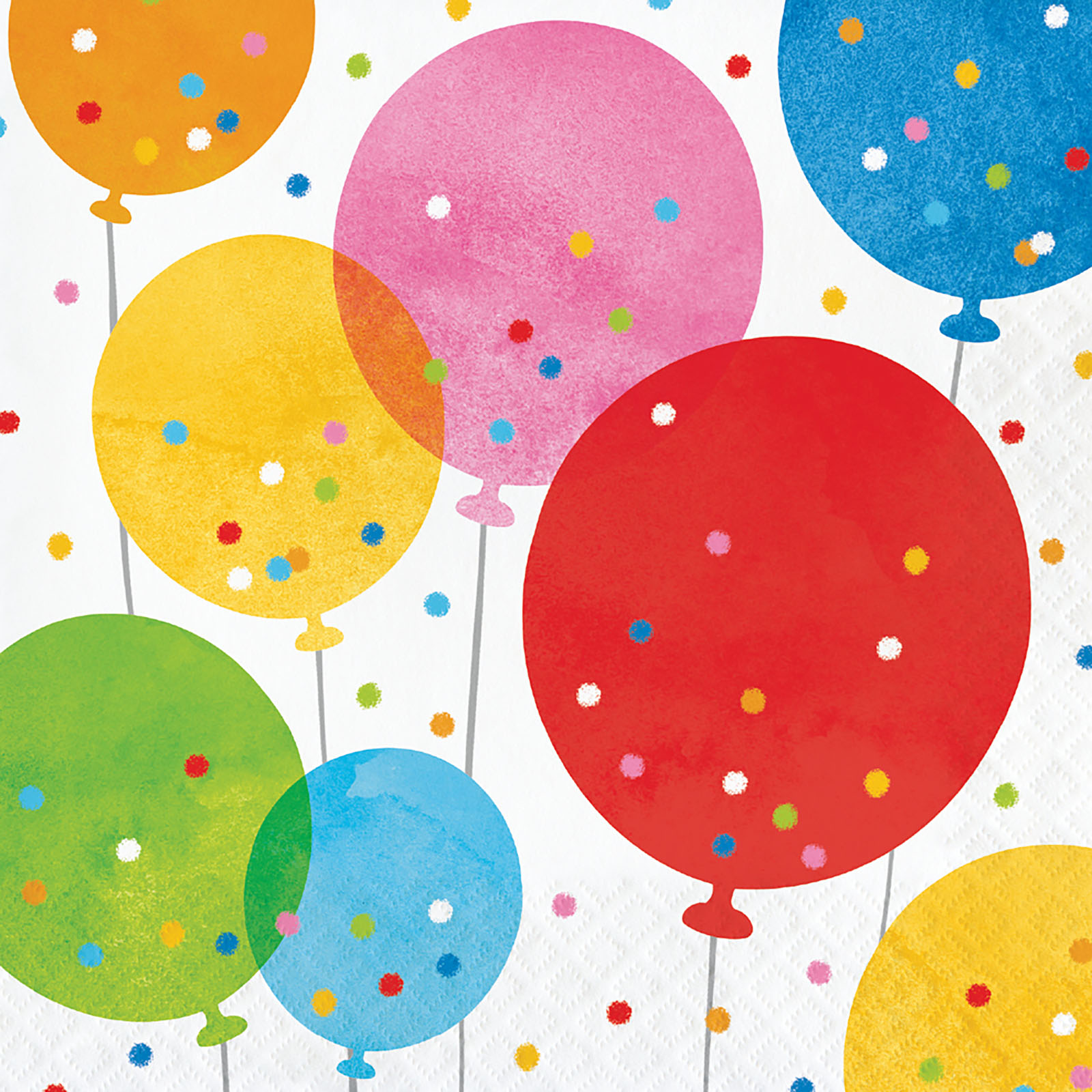 Confetti Balloons Large Paper Napkins / Serviettes (Pack of 16)