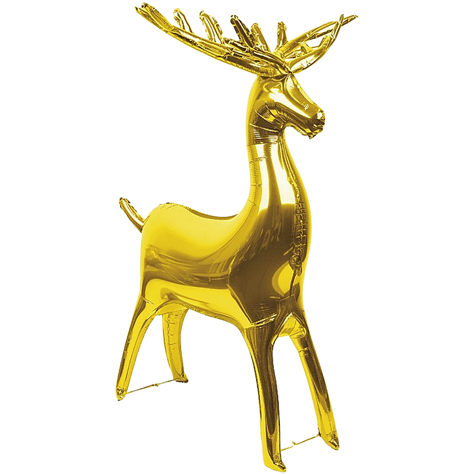 Gold Reindeer Standing Air Fill Foil Balloon 100cm 