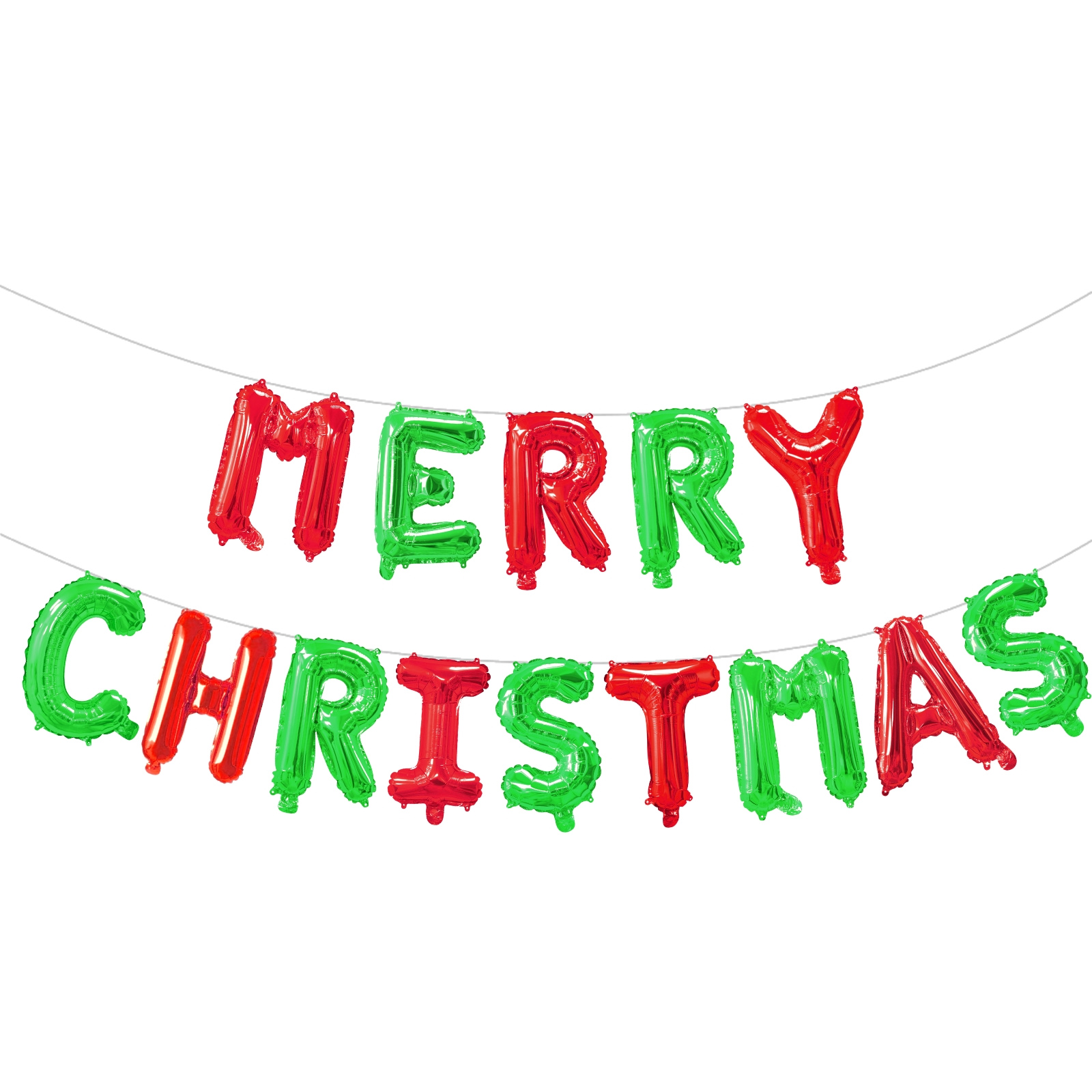 Merry Christmas Foil Letter Balloon Banner (Air Fill)