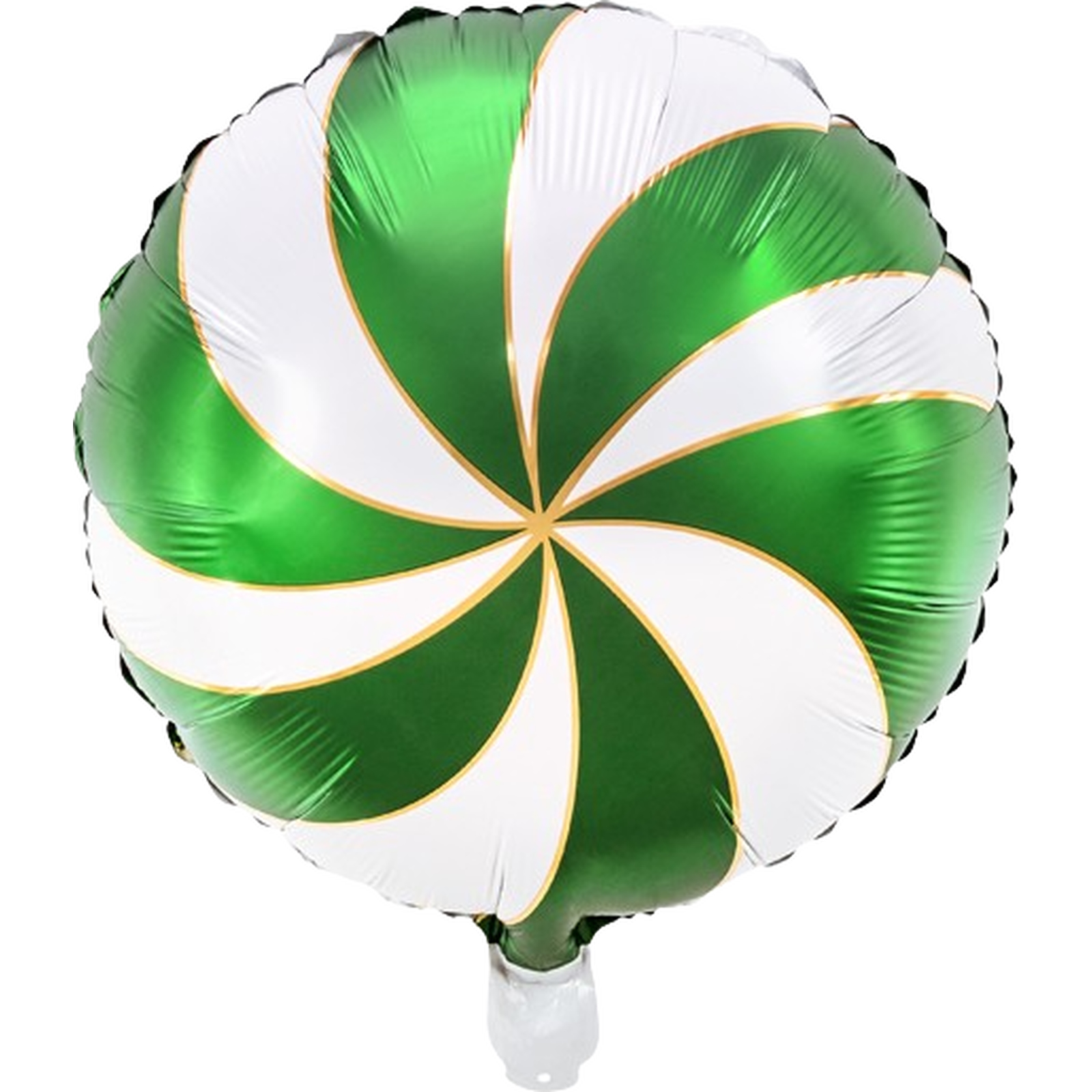 Green and White Candy Swirl Round Foil Helium Balloon