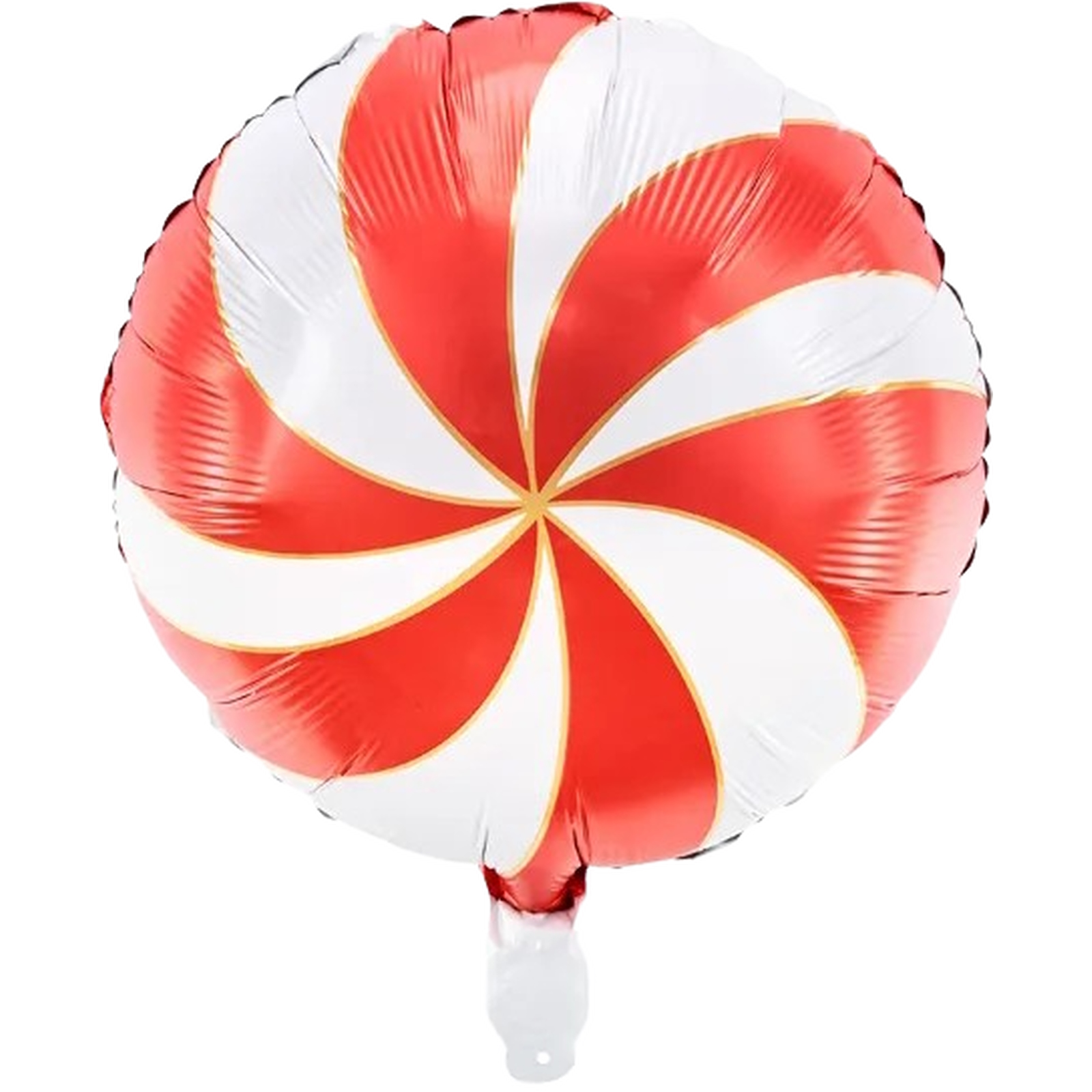 Red and White Candy Swirl Round Foil Helium Balloon