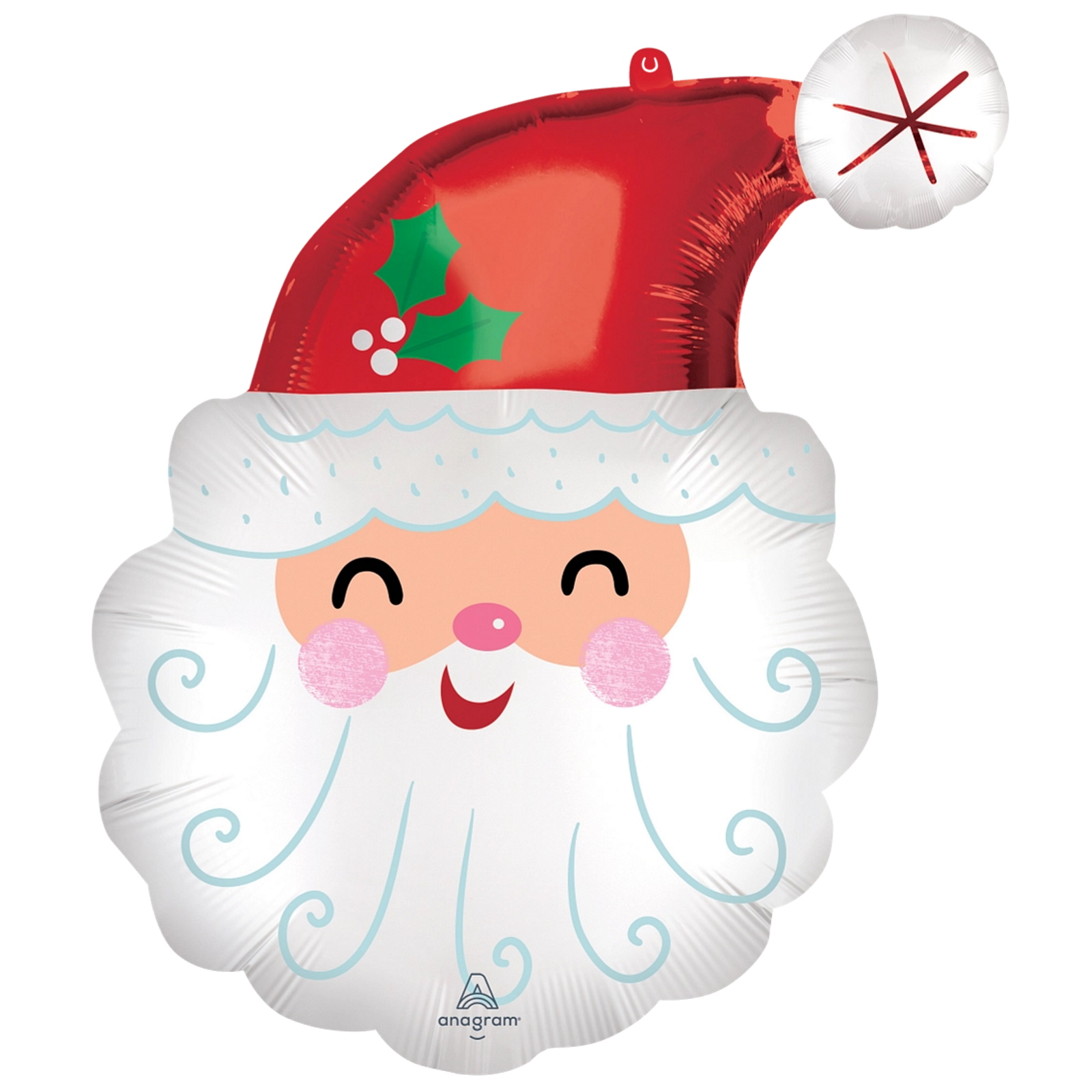 Smiley Santa Supershape Foil Balloon 69cm