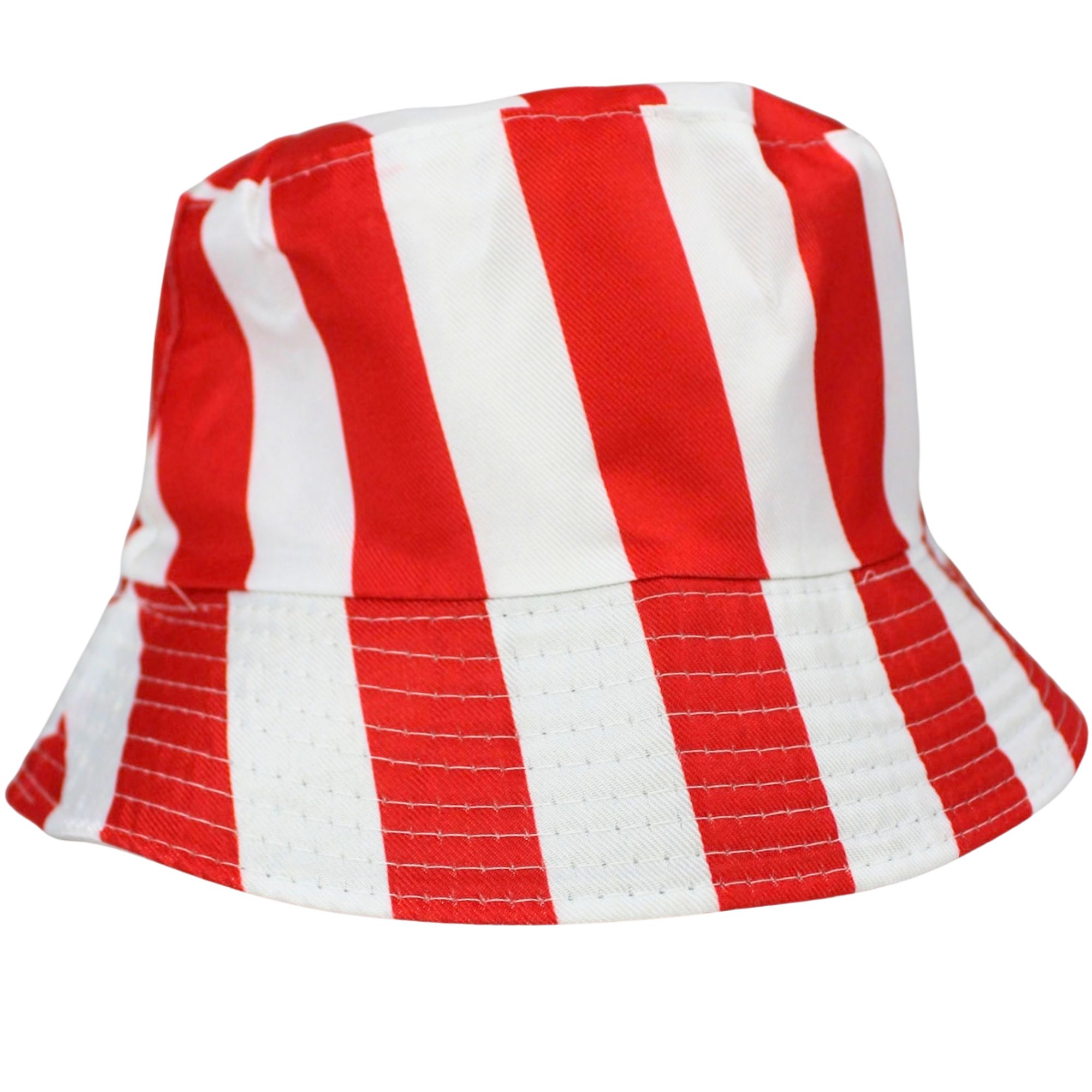 Adult Red and White Striped Christmas Bucket Hat