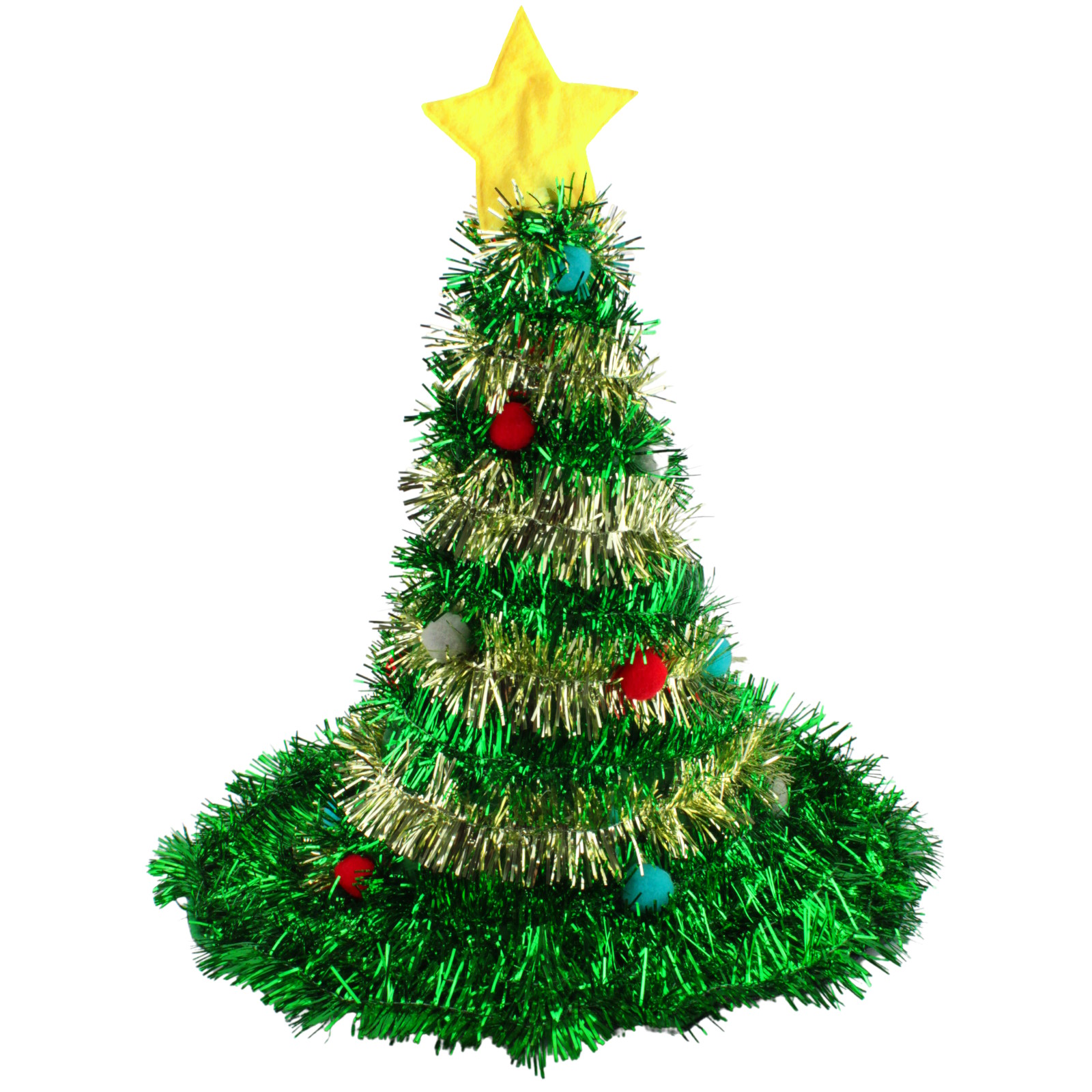 Christmas Tree Tinsel Hat 